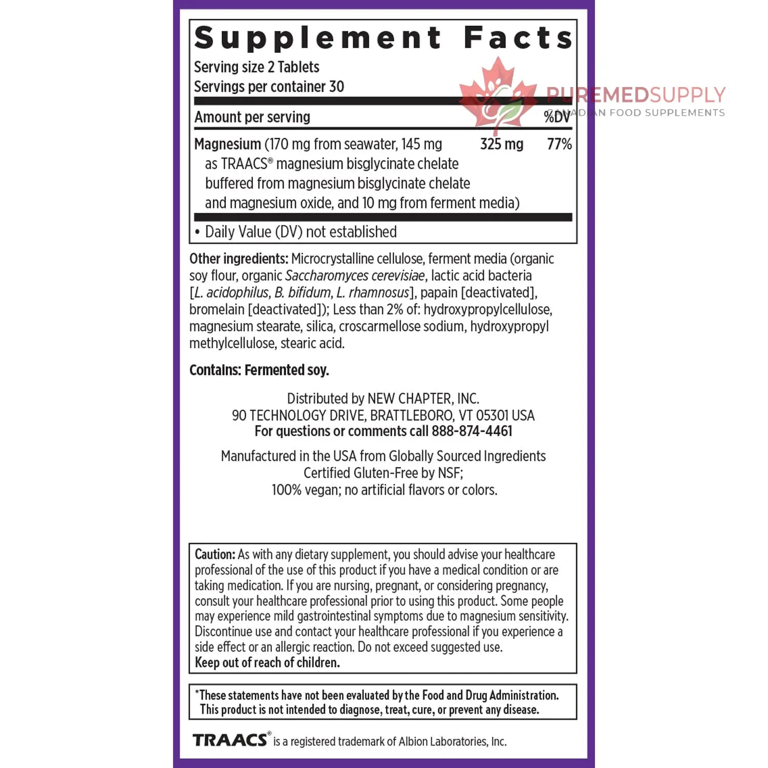 New Chapter Magnesium Complex Supplement, 325mg with Magnesium Glycinate + Sea-Sourced + Fermented Forms for Heart, Bone, Nerve, Muscle & Cellular Energy, 100% Vegan, 60 Tablets New Chapter buy supplements canada