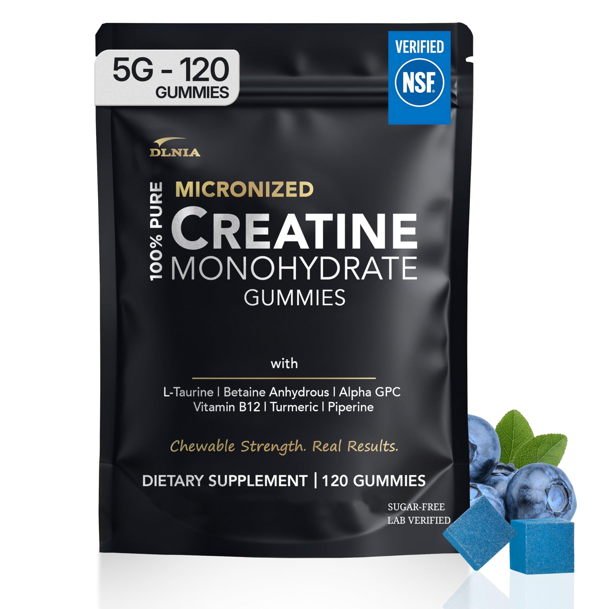 Creatine Monohydrate Gummies for Men & Women - Sugar Free & Vegan Advanced Formula W/L-Taurine + Vitamin B12 - for Muscle Strength, Muscles Builder, Recovery, DLNIA buy supplements canada