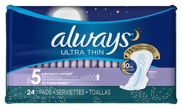 Always Pads Ultra Thin Size 5-24 Count (2 Pack) Always buy supplements canada