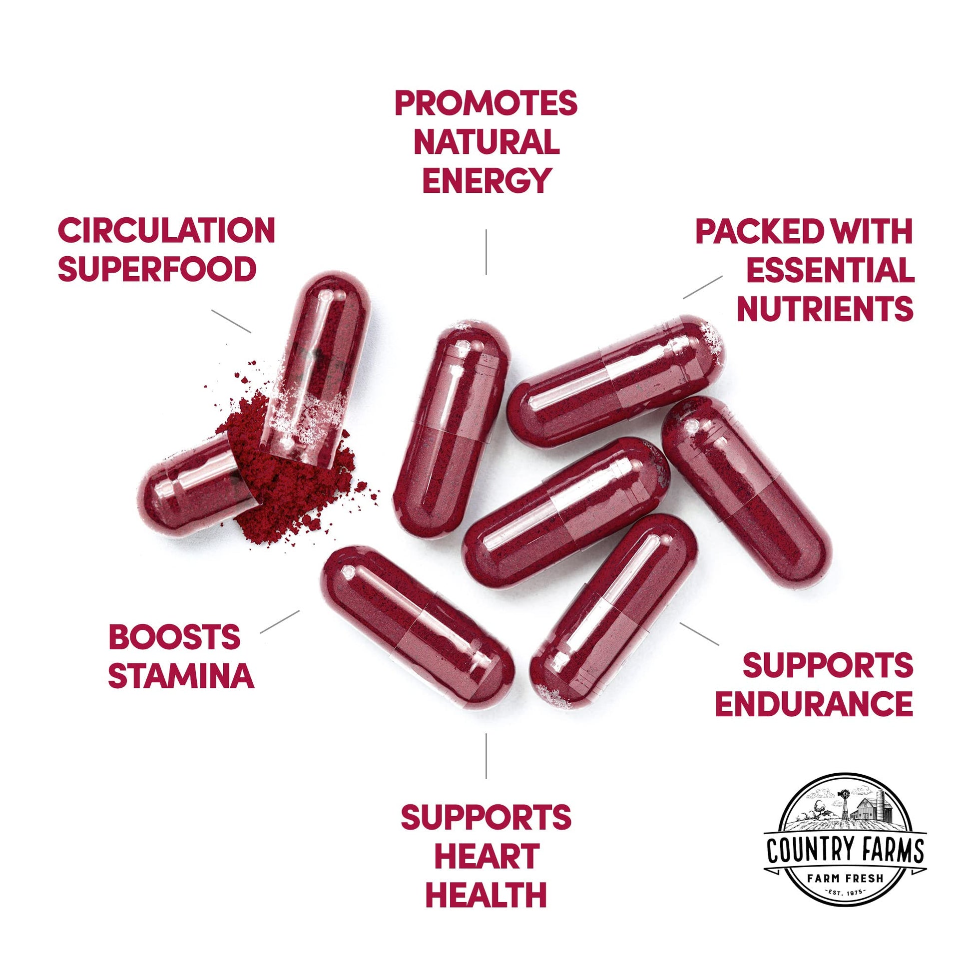 COUNTRY FARMS Bountiful Beets Root Capsules, Wholefood Beet Extract Superfood COUNTRY FARMS buy supplements canada