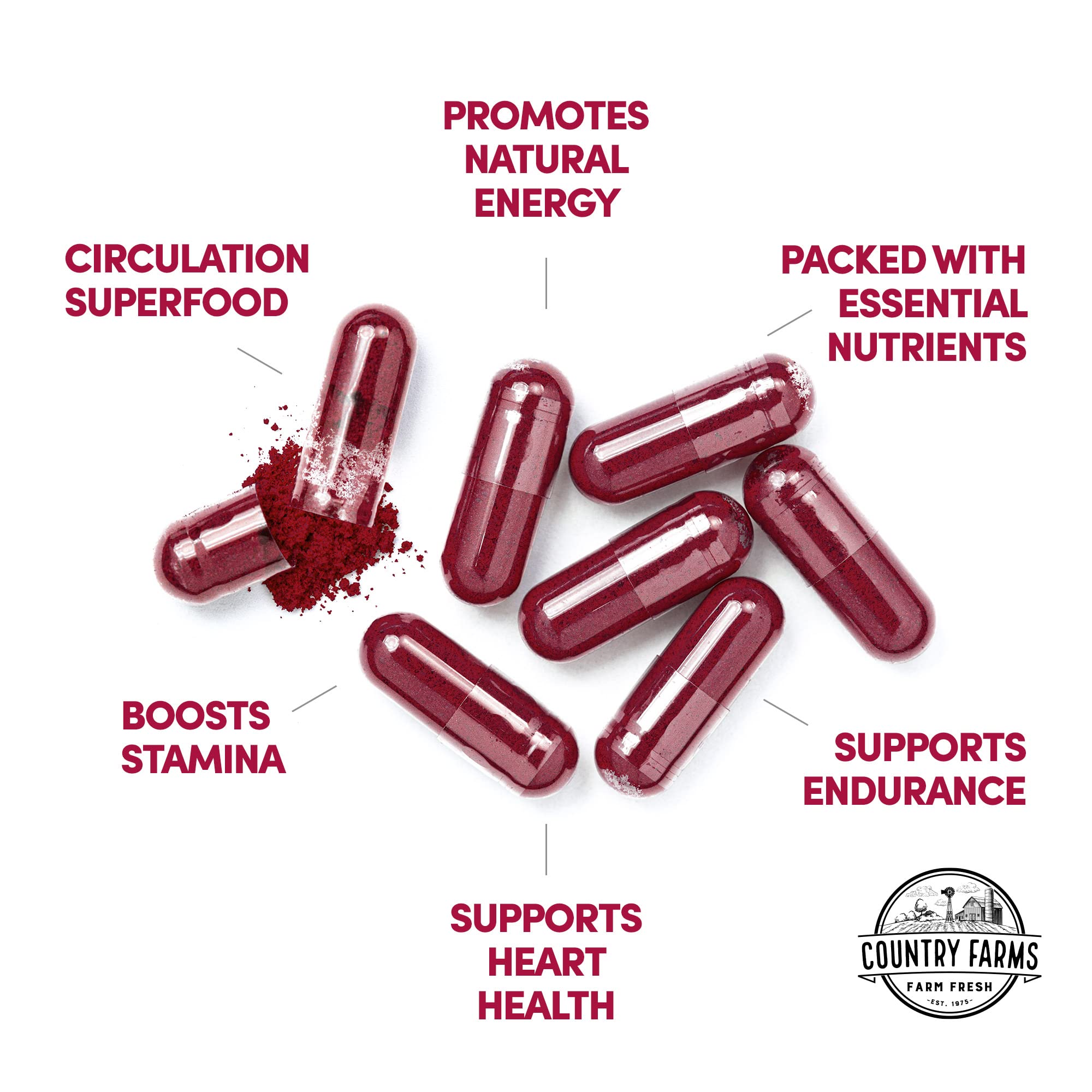 COUNTRY FARMS Bountiful Beets Root Capsules, Wholefood Beet Extract Superfood COUNTRY FARMS buy supplements canada