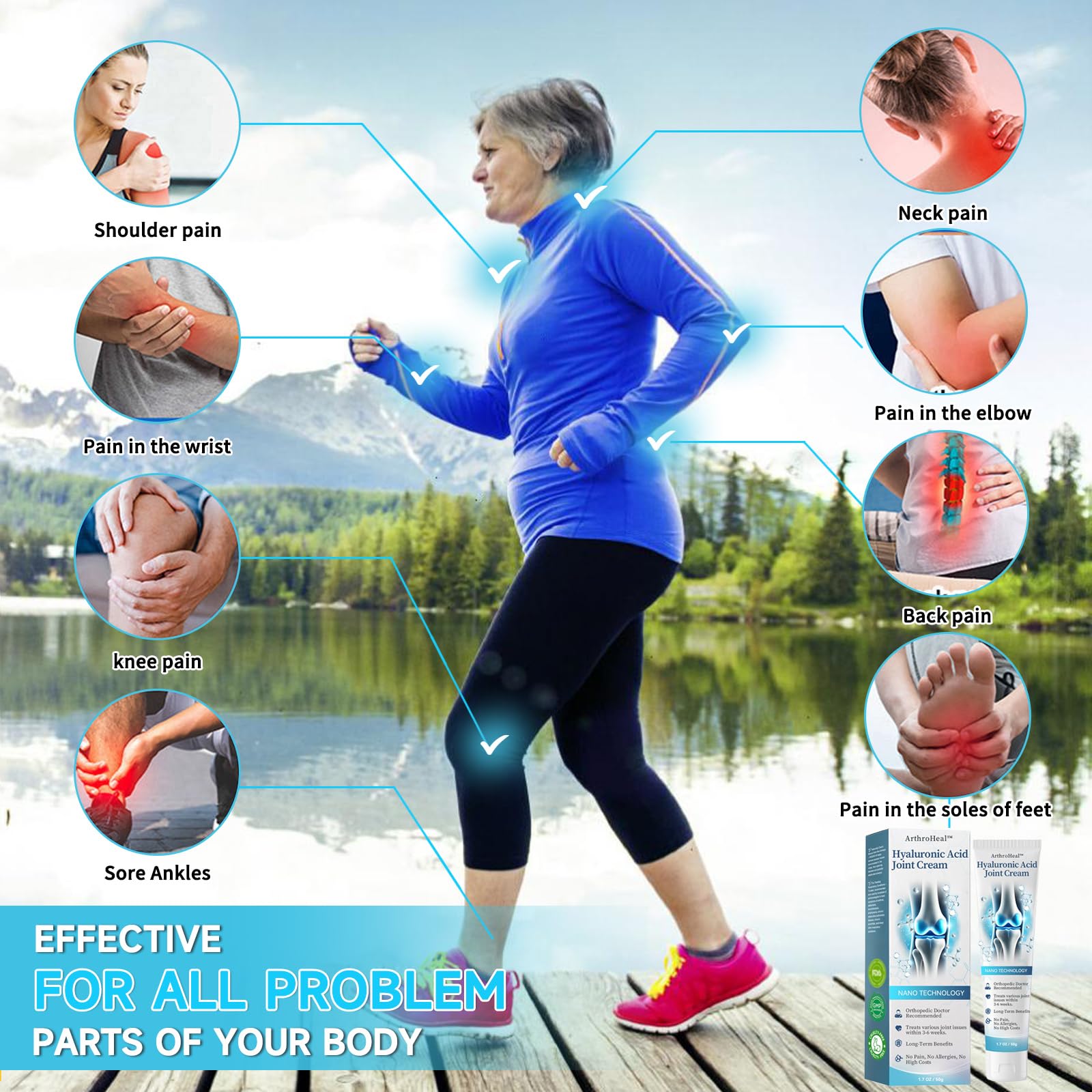 Luhaka ArthroHeal Hyaluronic Acid Joint R-epair Cream,ArthroHeal Joint Cream,Quickly relieve joint discomfort, Quickly relieve joint discomfort, suitable for joint activities throughout the body (1) Luhaka buy supplements canada