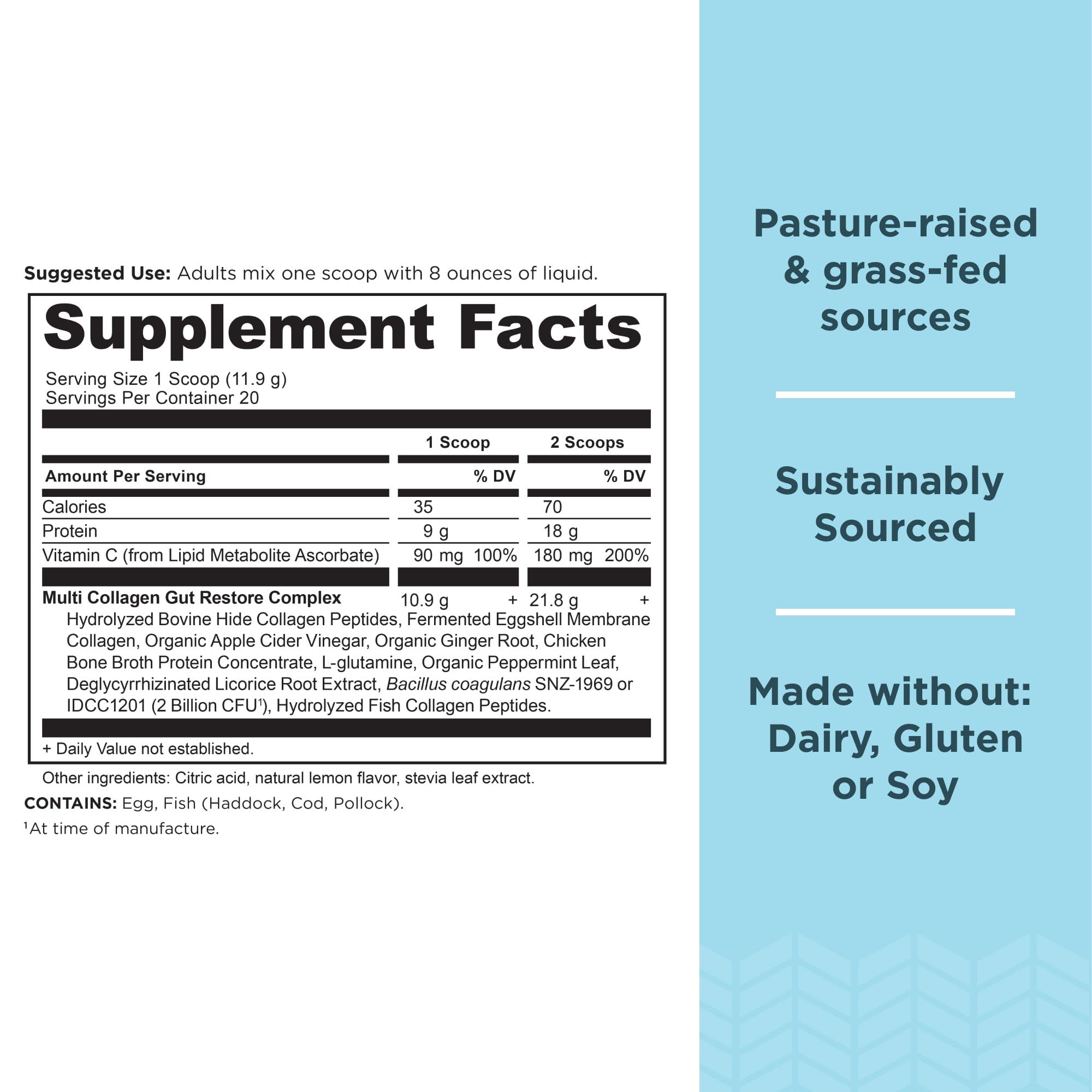 Ancient Nutrition Collagen Powder Protein, Multi Collagen Protein, Hydrolyzed Collagen Peptides Supports Skin and Nails, Joint Supplement (Gut Restore, 20 Servings) Ancient Nutrition buy supplements canada