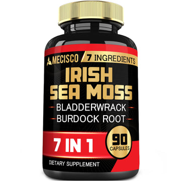 7in1 Irish Sea Moss Capsules 6750 Mg with Organic Bladderwrack & Burdock Root, Turmeric, Apple Cider Vinegar - Raw Seamos Pills for Hair, Skin, Thyroid Healths - 90 Caps for 3-Month Supply Mecisco buy supplements canada