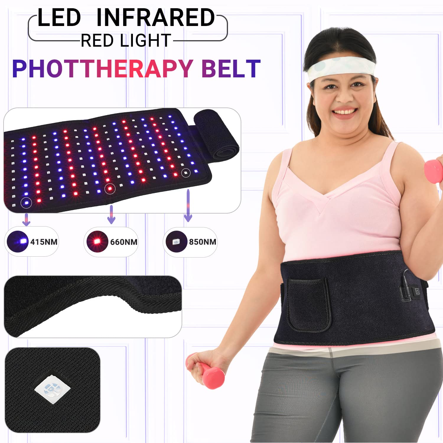 LPSAFP Red Light Therapy Belt for Body, Wearable Device with Blue, red and Near Infrared Light LPSAFP buy supplements canada