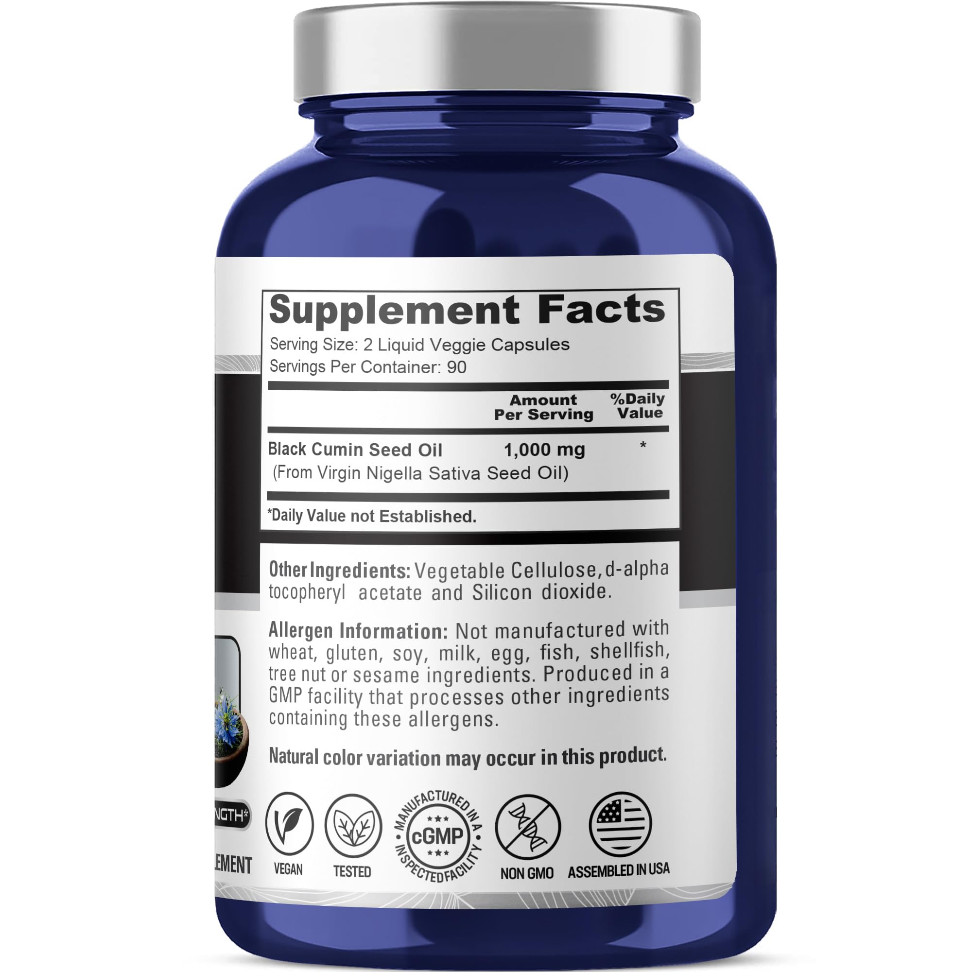 NusaPure Black Seed Oil 1,000 mg per Serving 180 Softgel Capsules (Non-GMO, Vegetarian & Vegan) Cold-Pressed Virgin Nigella Sativa. Hexane Free NusaPure buy supplements canada