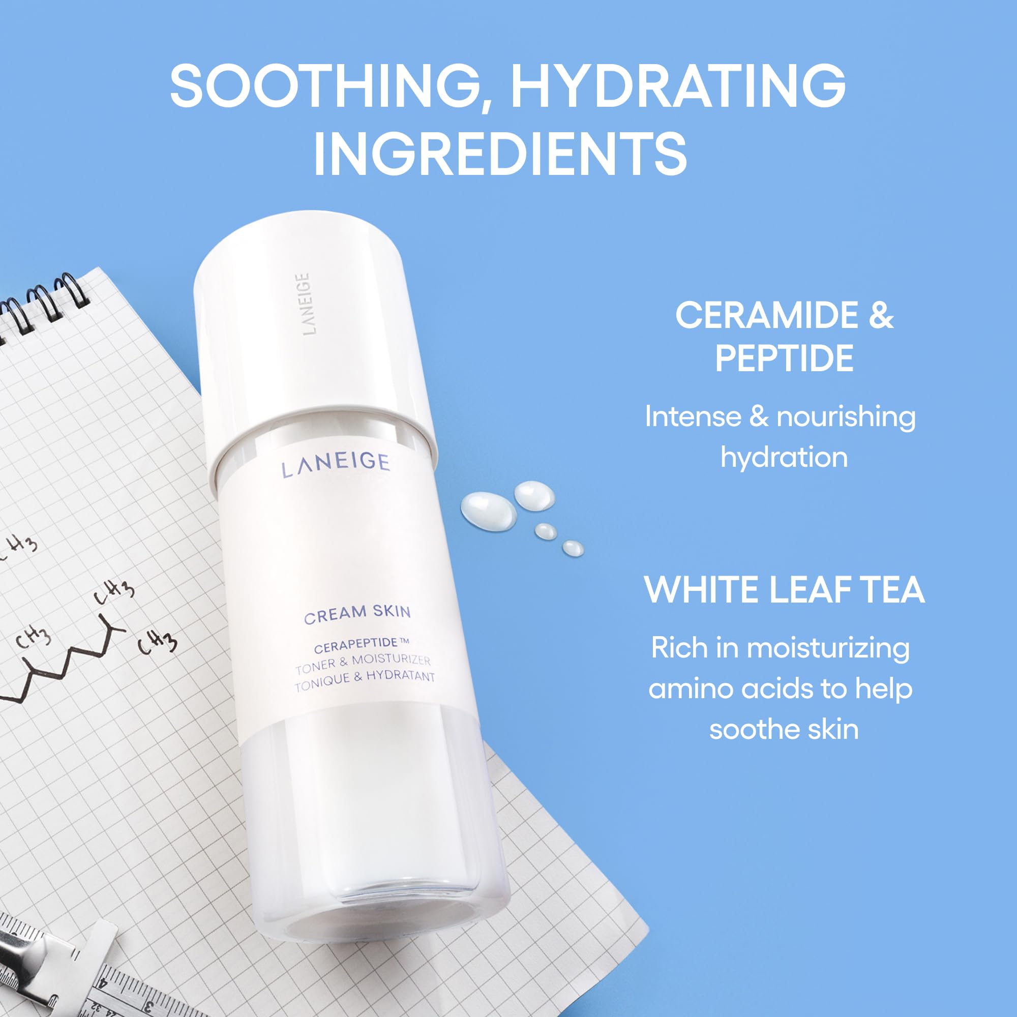 LANEIGE Cream Skin Toner & Moisturizer Mini: Lightweight Refillable Korean Milky Toner with Ceramide LANEIGE buy supplements canada