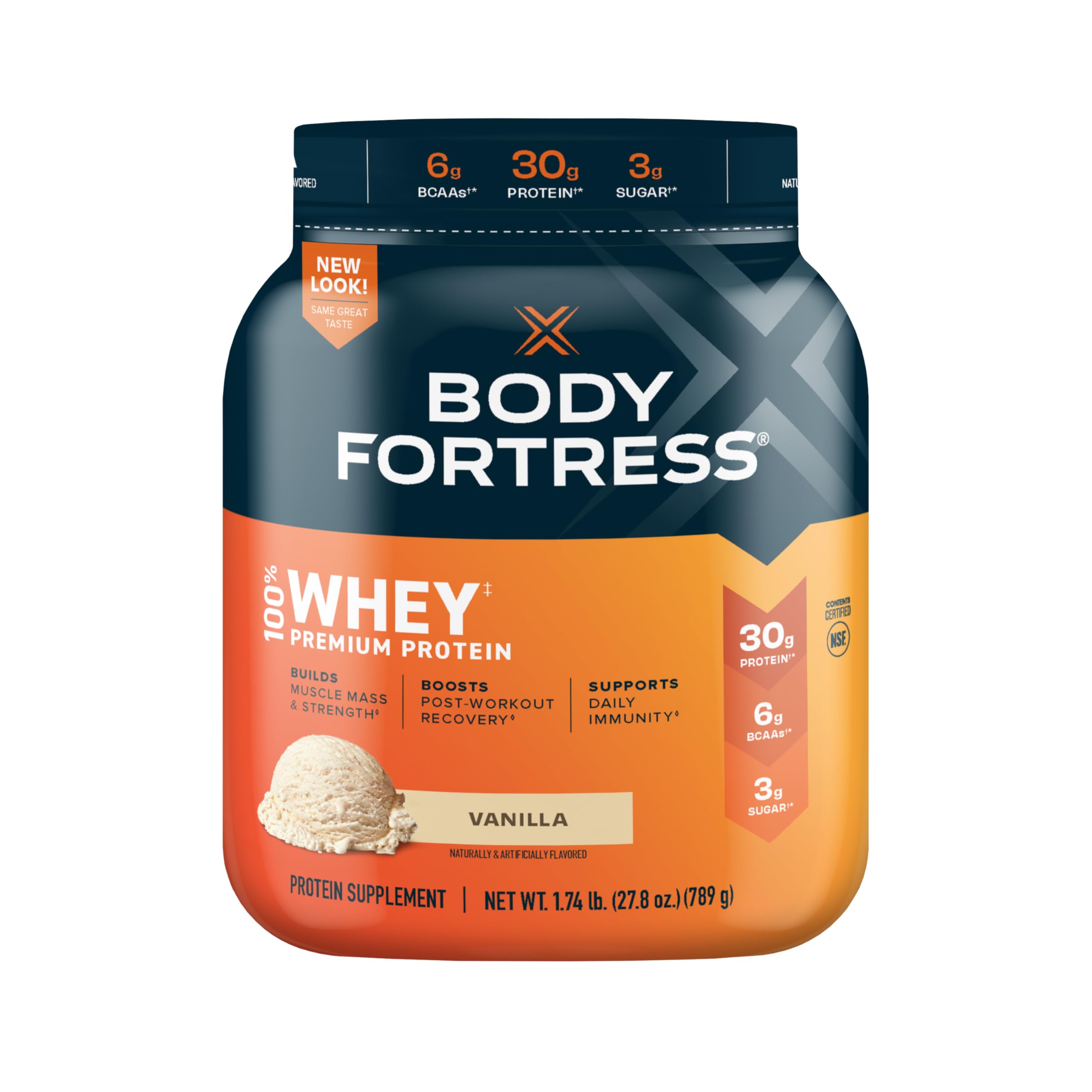 Body Fortress 100% Whey, Premium Protein Powder, Vanilla, 1.74lbs (Packaging May Vary) Body Fortress buy supplements canada