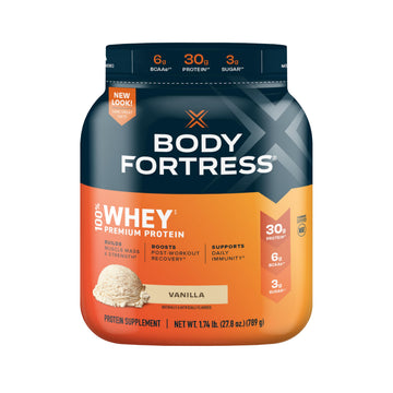 Body Fortress 100% Whey, Premium Protein Powder, Vanilla, 1.74lbs (Packaging May Vary) Body Fortress buy supplements canada