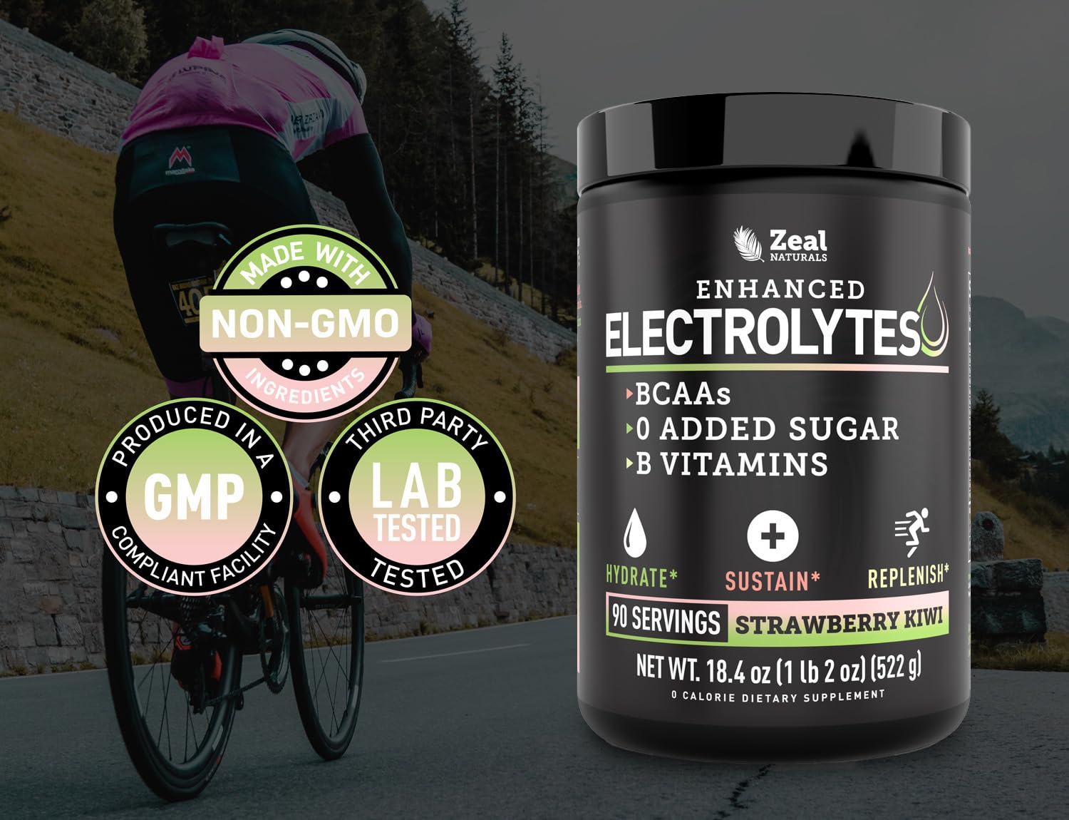 Zeal Electrolyte Powder - 90 Servings | Keto Electrolytes Powder | Zero Sugar, BCAAs, B-Vitamins | Potassium, Zinc, Magnesium Zeal Naturals buy supplements canada