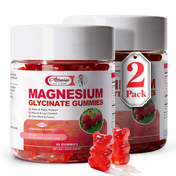 2pack Magnesium Glycinate Gummies 600mg for Sleep & Calm, Sugar Free Magnesium Gummies for Adults with Vitamin D3, Tart Cherry & Chamomile,Clump-Resistant Formula, Third-Party Tested, 120 Count Alliwise buy supplements canada