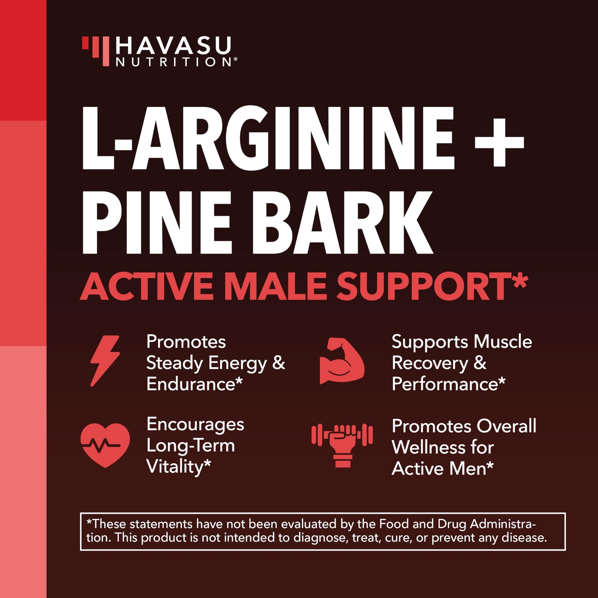 L-Arginine 1800mg and Pine Bark Extract 100mg - Nitric Oxide Supplement for Men - Performance Supplement for Men's Health - 90 Count - Endurance, Recovery Support HAVASU NUTRITION buy supplements canada