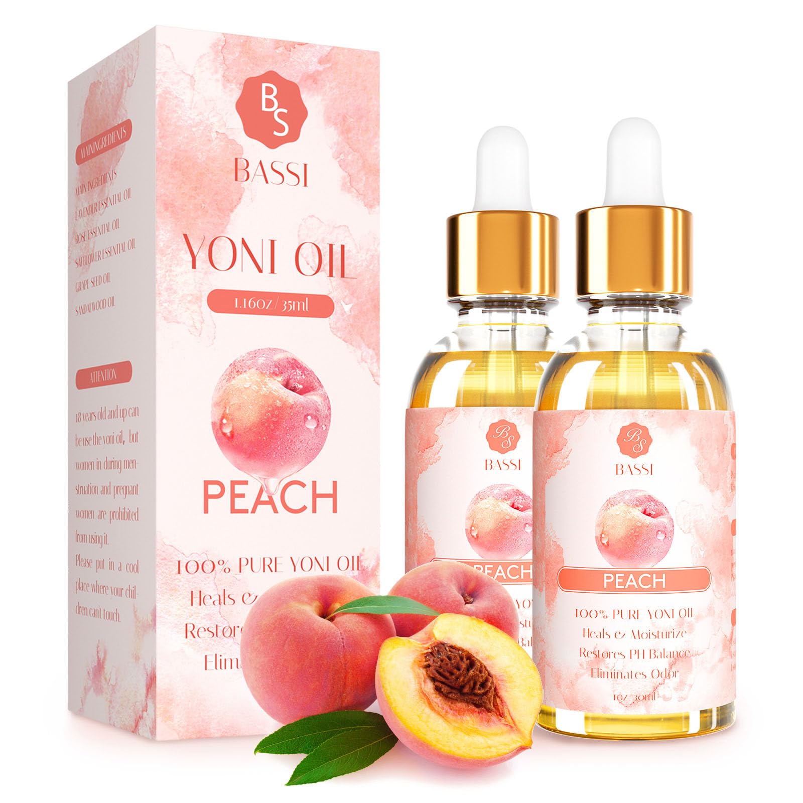 2 Pack Yoni Essential Oil Organic Feminine Oil Eliminates Odor Vaginal Moisturizer for Wetness BASSI buy supplements canada