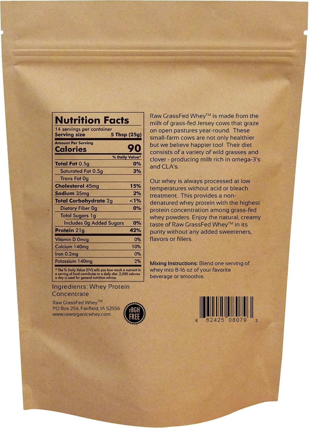 Raw Grass Fed Whey Protein Powder, Unflavored – 1 Ingredient, No Additives or Fillers, Undenatured, Made in USA, 12 oz Raw Organic Whey buy supplements canada