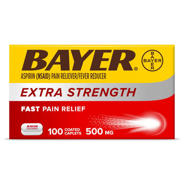 Bayer Aspirin Extra Strength, Aspirin 500mg, Pain Relief Pills, Fever Reducer and Headache Relief for Adults, 100 ct Bayer buy supplements canada