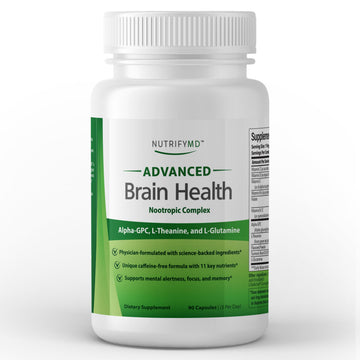 Advanced Brain Health Supplement with Alpha GPC, L-Theanine, L-Glutamine for Memory and Focus - 90 Capsules NutrifyMD buy supplements canada