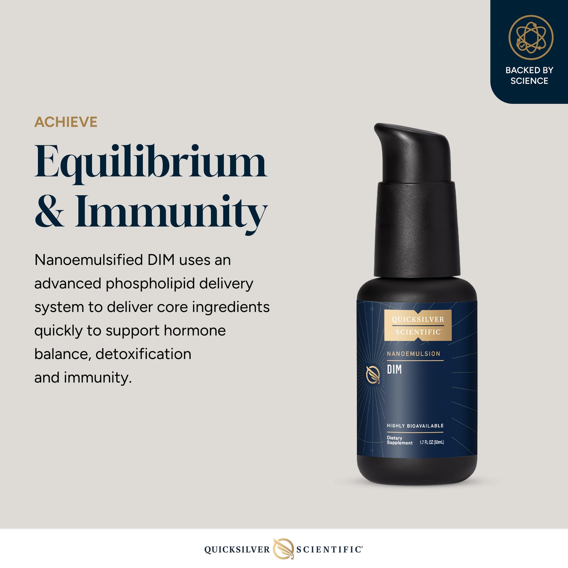 Quicksilver Scientific Nanoemulsified DIM - Liposomal DIM Supplement to Support Healthy Hormone Balance for Women & Men - Soy-Free Detox & Immune Support (1.7oz / 50ml) Quicksilver Scientific buy supplements canada