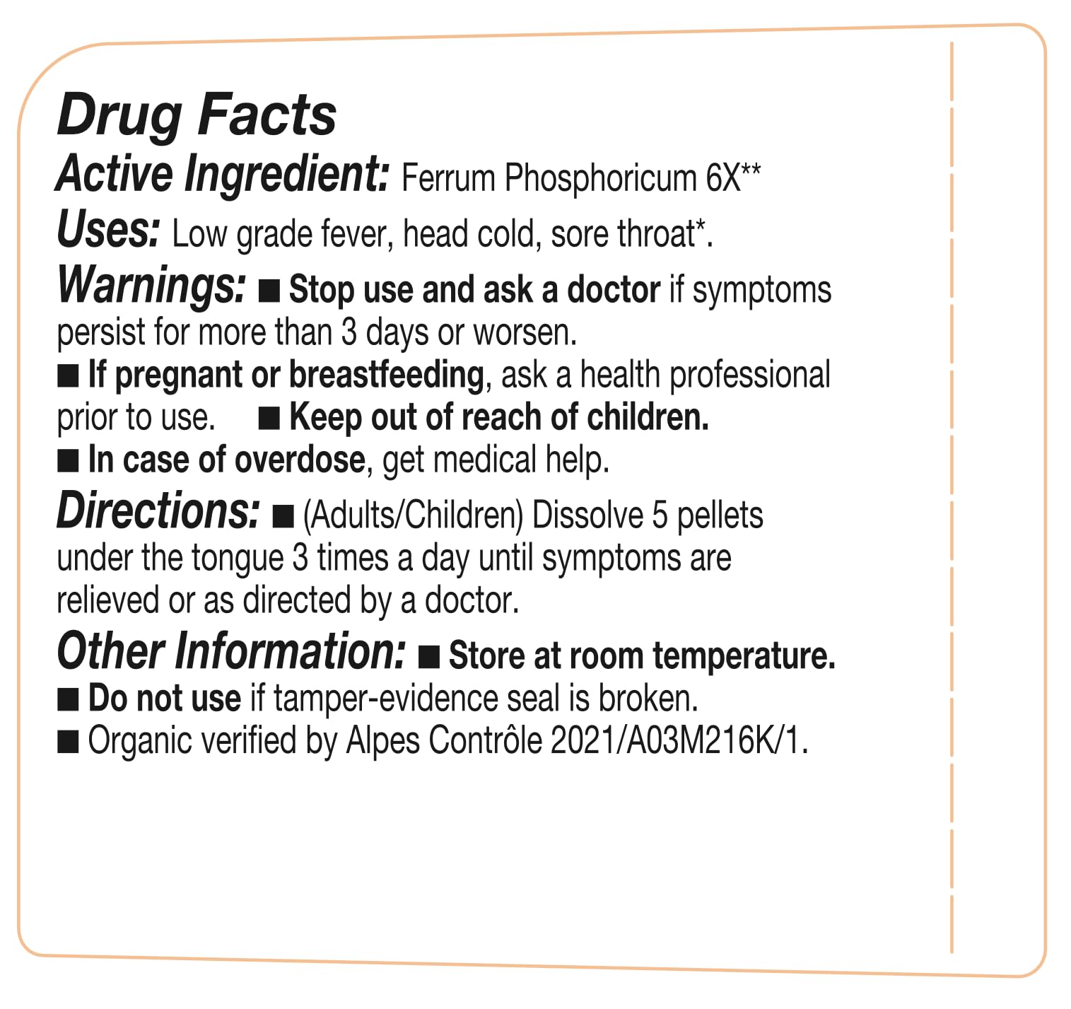 Ferrum Phosphoricum- OLLOIS - Organic & Vegan, Kosher Certified, Cell Salt #4 (Approx. 80 pellets) OLLOÏS buy supplements canada