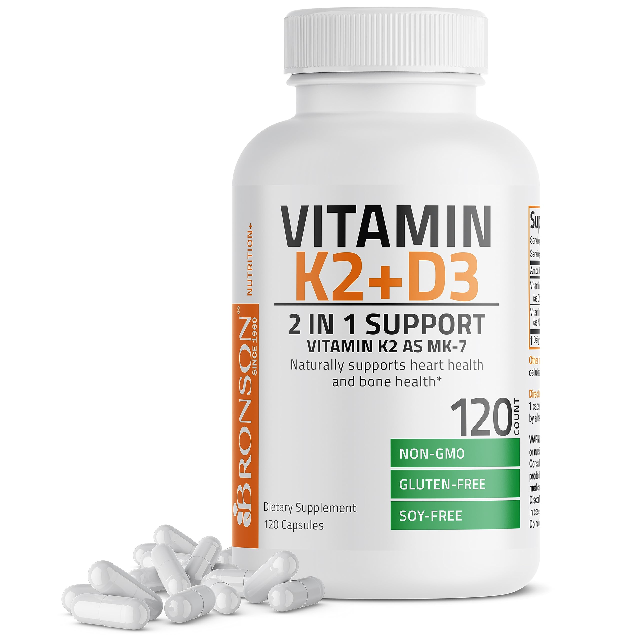 Bronson Vitamin K2 (MK7) with D3 Supplement Non-GMO Formula 5000 IU Vitamin Bronson buy supplements canada