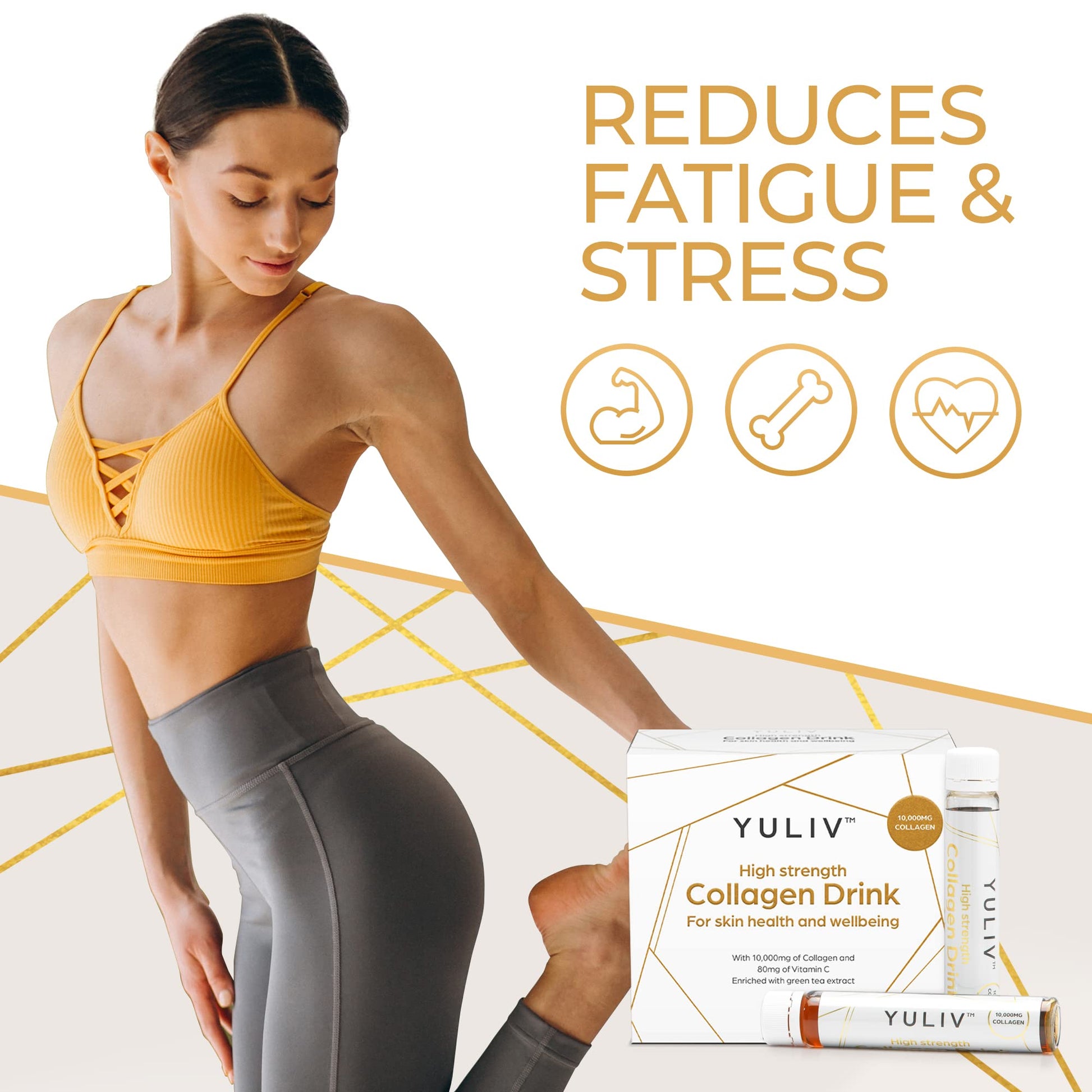 Yuliv High-Dosage Hydrolyzed Collagen Drink - Liquid Collagen Peptides (10000 mg) with Vitamin C for Hair, Skin, and Nails Yuliv buy supplements canada