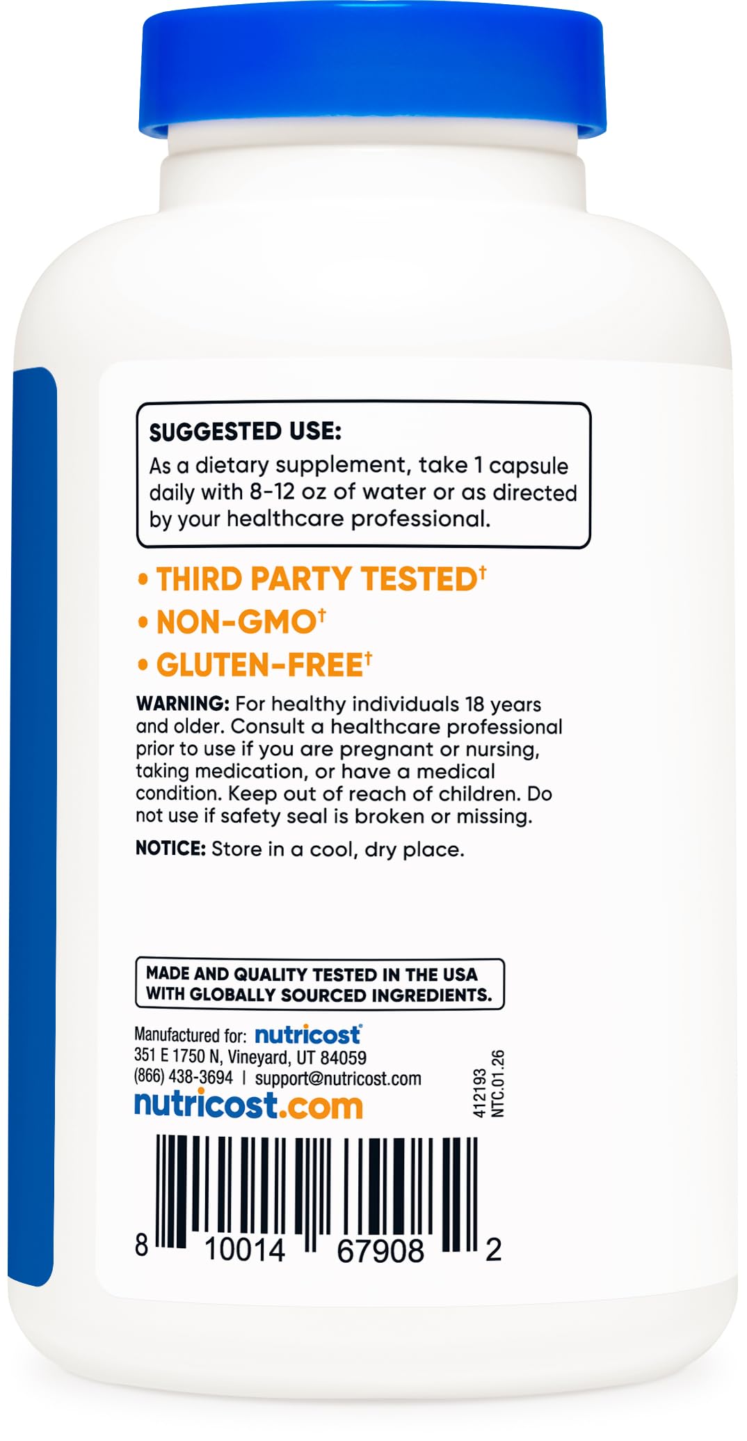 Nutricost Acetyl L-Carnitine (ALCAR) 500mg, 180 Capsules, 180 Servings - Non-GMO and Gluten Free, 1 Capsule per Serving Nutricost buy supplements canada
