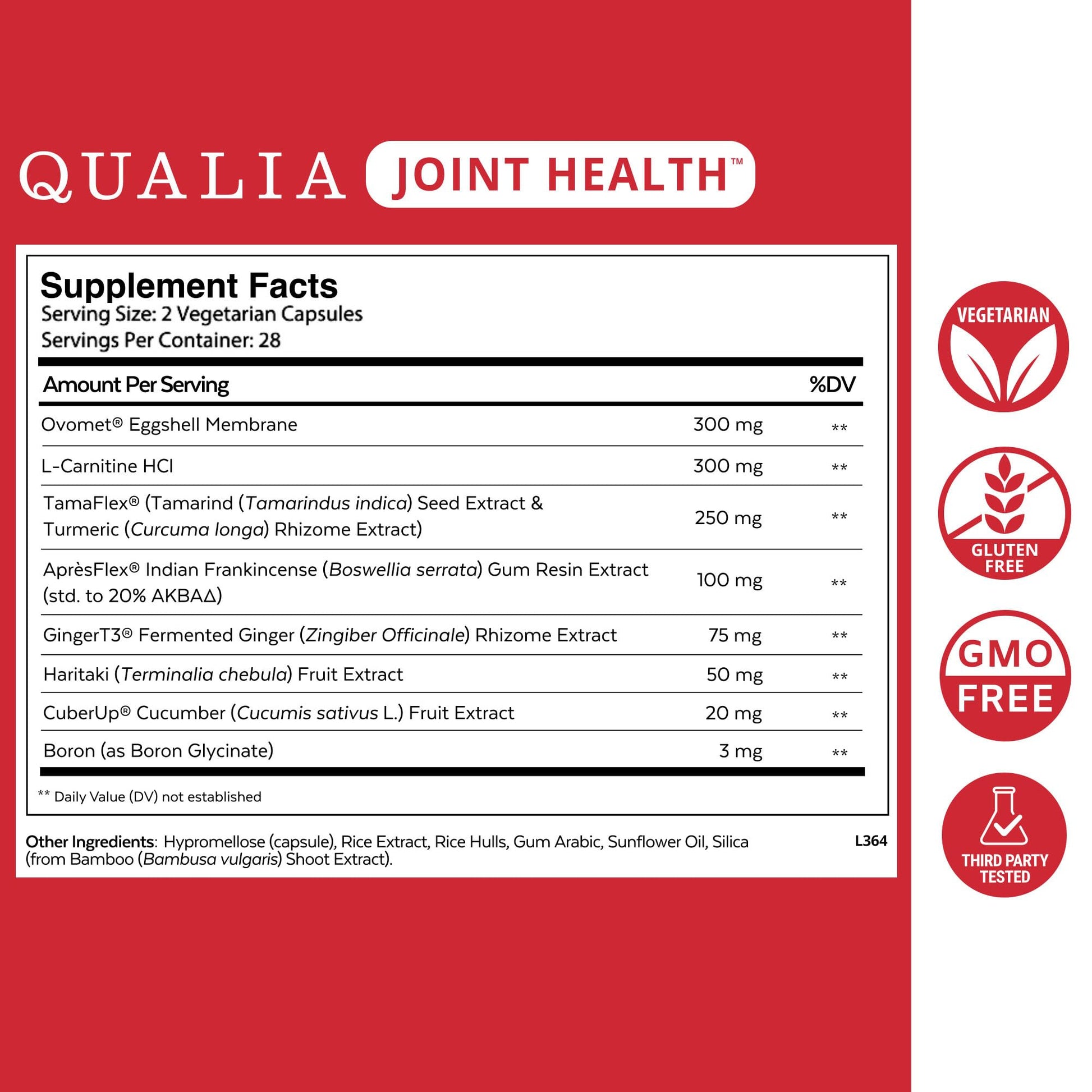 Qualia Joint Health 9 Advanced Joint Health nutrients: denatured Collagen, boswellia, tumeric, Boron, Ginger, L-carnitine. Cartilage Health, Tendon Strength, Healthy Joint Aging (1 Month Supply) QUALIA LIFE SCIENCES buy supplements canada