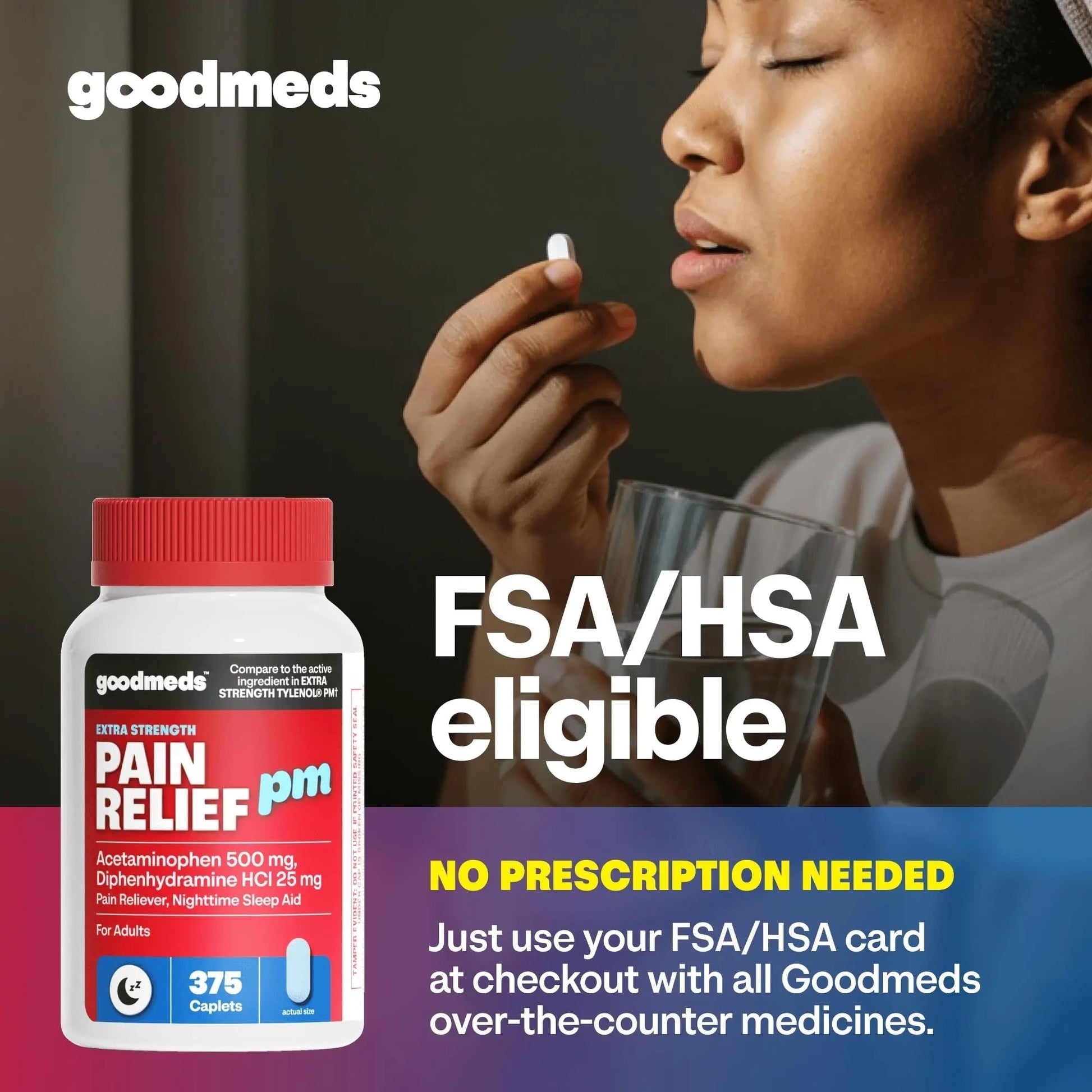 GoodMeds Compare to Tylenol PM PM Pain Reliever & Sleep Aid, Generic Acetaminophen 500mg, Fast-Acting, Extra Strength for Headaches, Migraines, Aches | Non-Habit Forming (375 Count) GoodMeds buy supplements canada