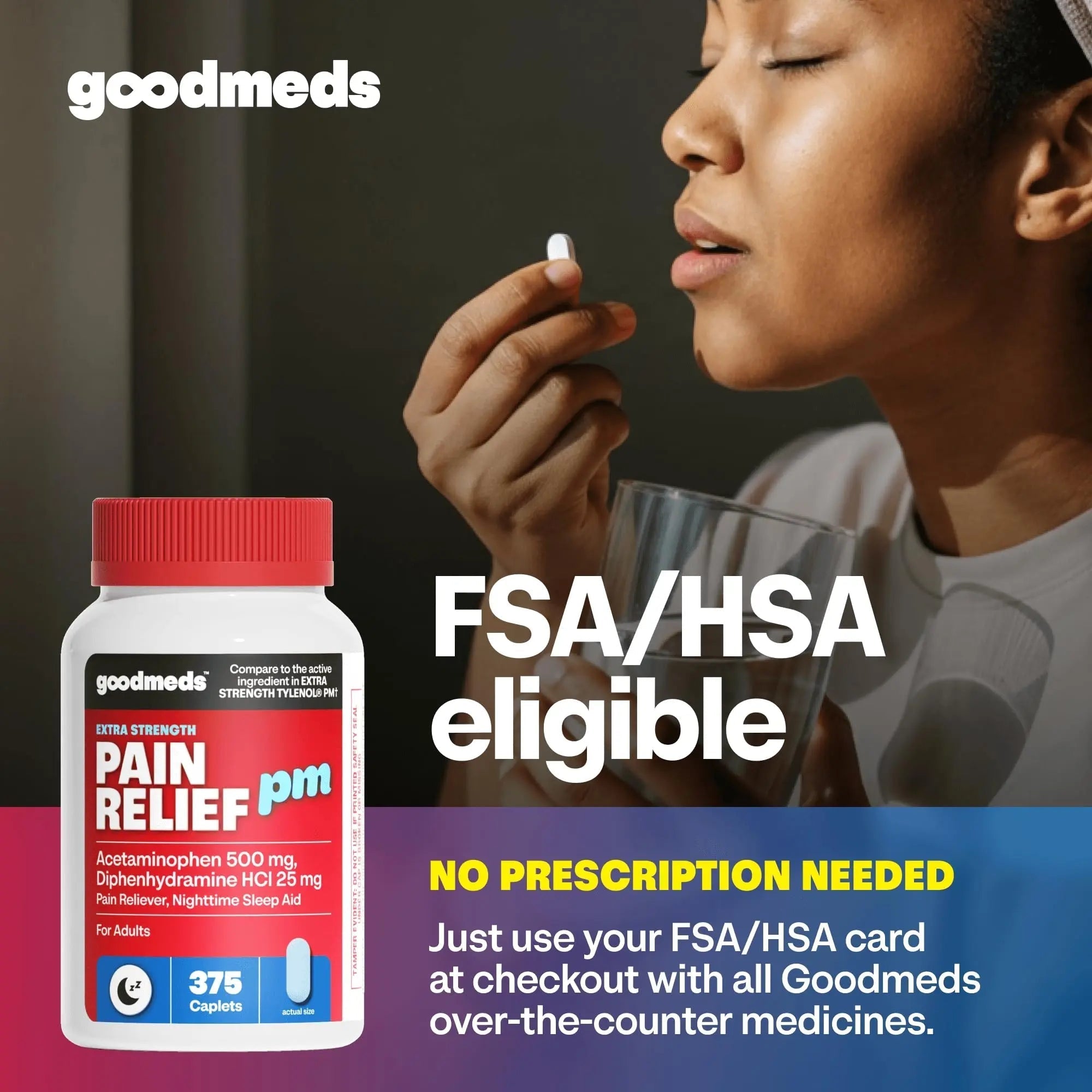 GoodMeds Compare to Tylenol PM PM Pain Reliever & Sleep Aid, Generic Acetaminophen 500mg, Fast-Acting, Extra Strength for Headaches, Migraines, Aches | Non-Habit Forming (375 Count) GoodMeds buy supplements canada