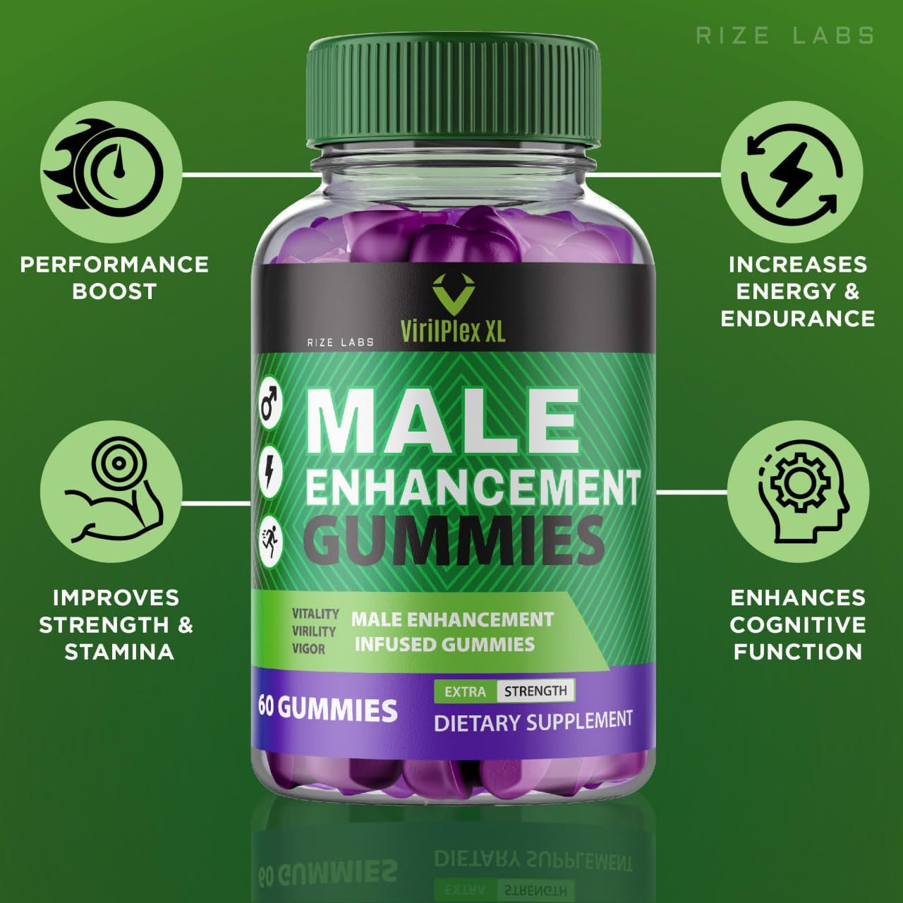 rize labs VirilPlex XL Male Performance Gummies, Premium Formula for Health and Well-Being for Men, Gummys to Deliver Maximum Performance Benefits - Pack of 3(180 Gummies) rize labs buy supplements canada
