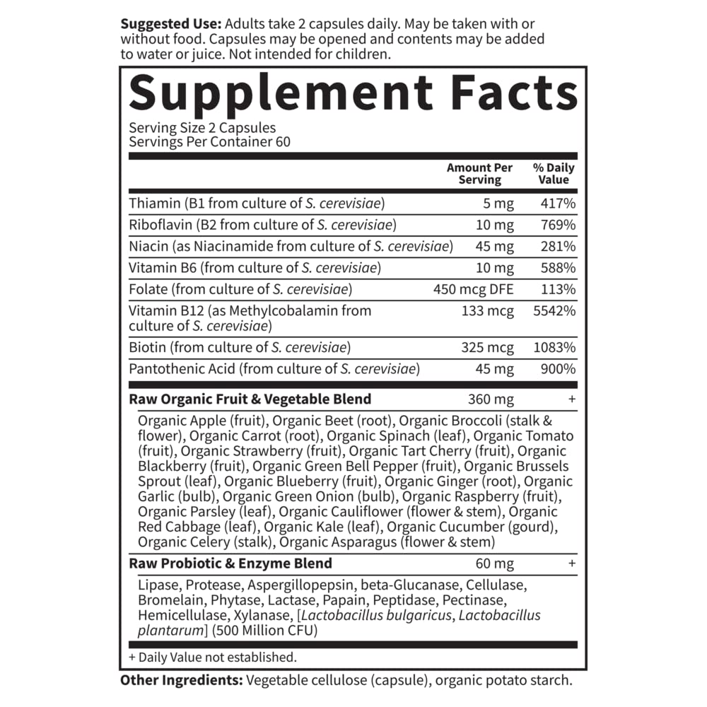 Garden of Life Vitamin B Complex, 120 Vegan Capsules, High Potency Vitamins for Energy & Metabolism with B6, Folate & B12 Garden of Life buy supplements canada