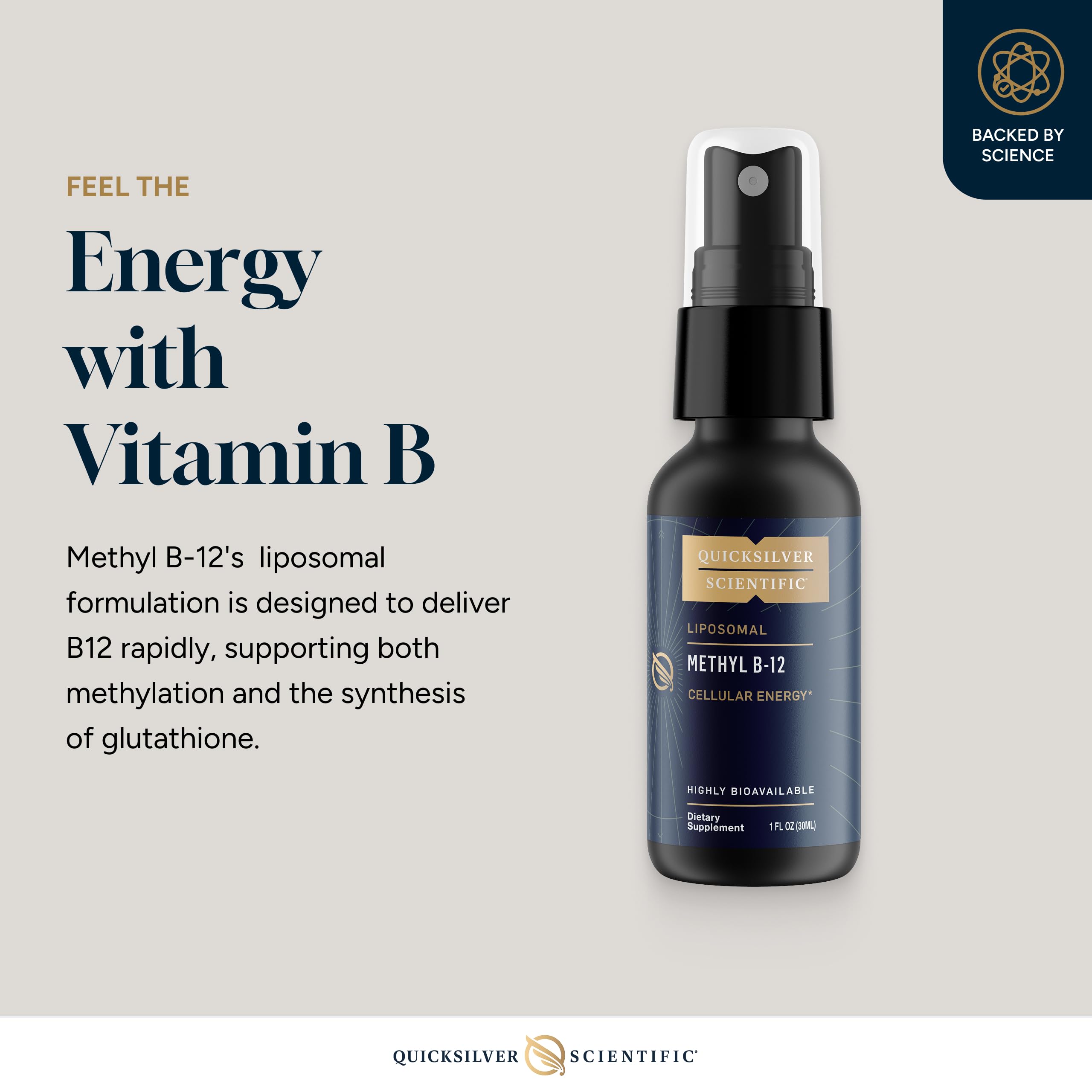 Quicksilver Scientific Methyl B12-1000mcg Vitamin B12 as Methylcobalamin - with Nano Technology for Superior Absorption - Supportive Energy Supplement (30ml / 90 Servings) Quicksilver Scientific buy supplements canada