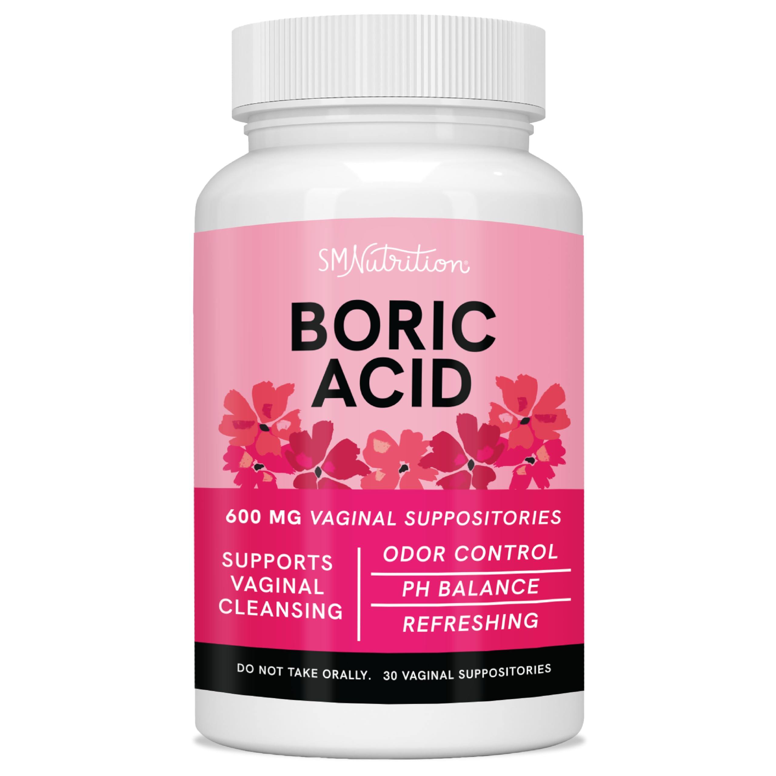 Boric Acid Suppositories for Women | 600mg | for pH Balance, Vaginal Odor & Itching | Feminine Hygiene SMNutrition buy supplements canada