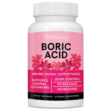 Boric Acid Suppositories for Women | 600mg | for pH Balance, Vaginal Odor & Itching | Feminine Hygiene SMNutrition buy supplements canada