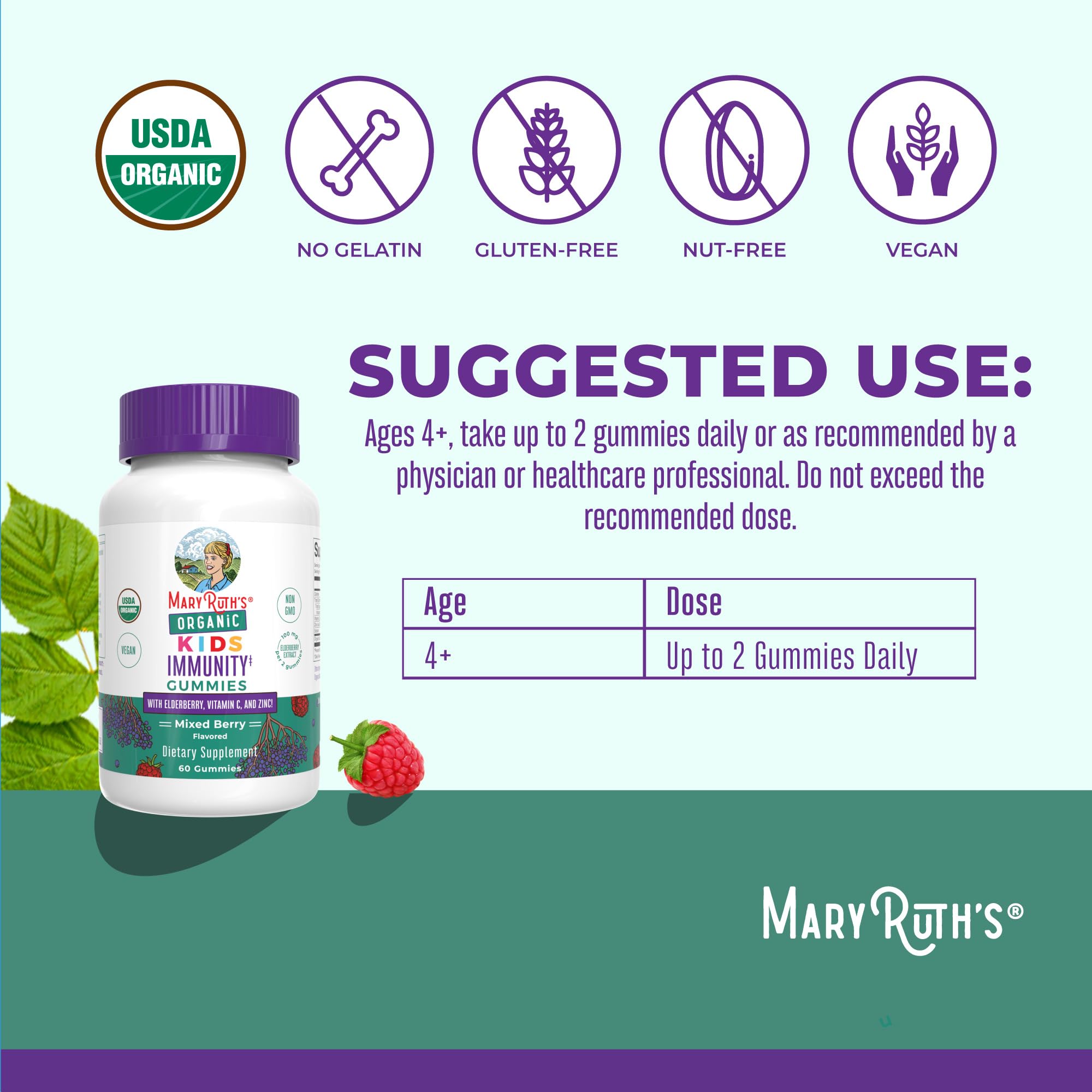 MaryRuth Organics Kids Immune Support Gummies | USDA Organic | Vitamin C, Zinc, and Elderberry Gummies for Kids| Immune Support for Ages 4+ | Vegan MARYRUTH'S buy supplements canada