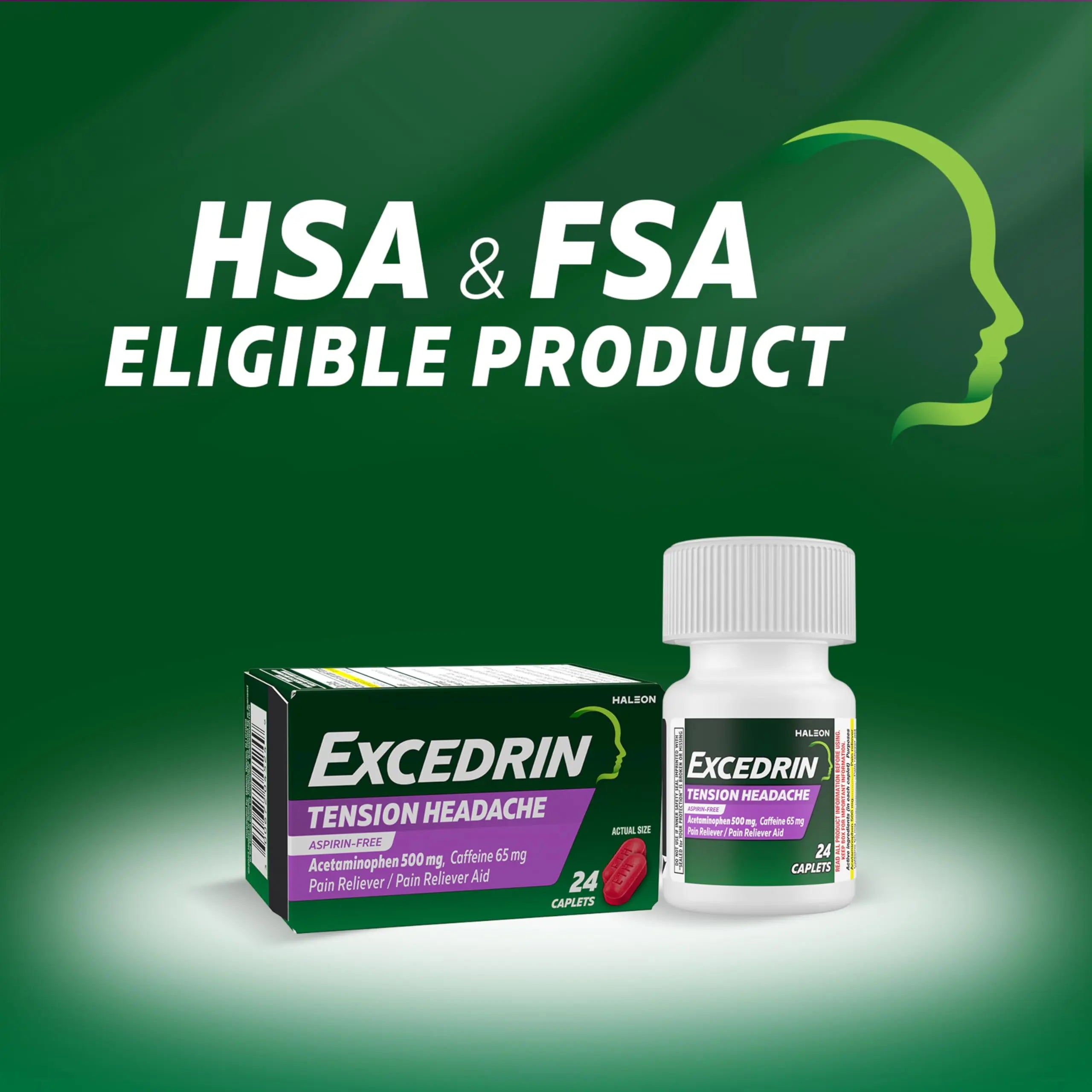 Excedrin Tension Headache Relief Caplets, Acetaminophen 500mg, Caffeine 65mg, Pain Reliever, Aspirin-Free, 100 Count Excedrin buy supplements canada