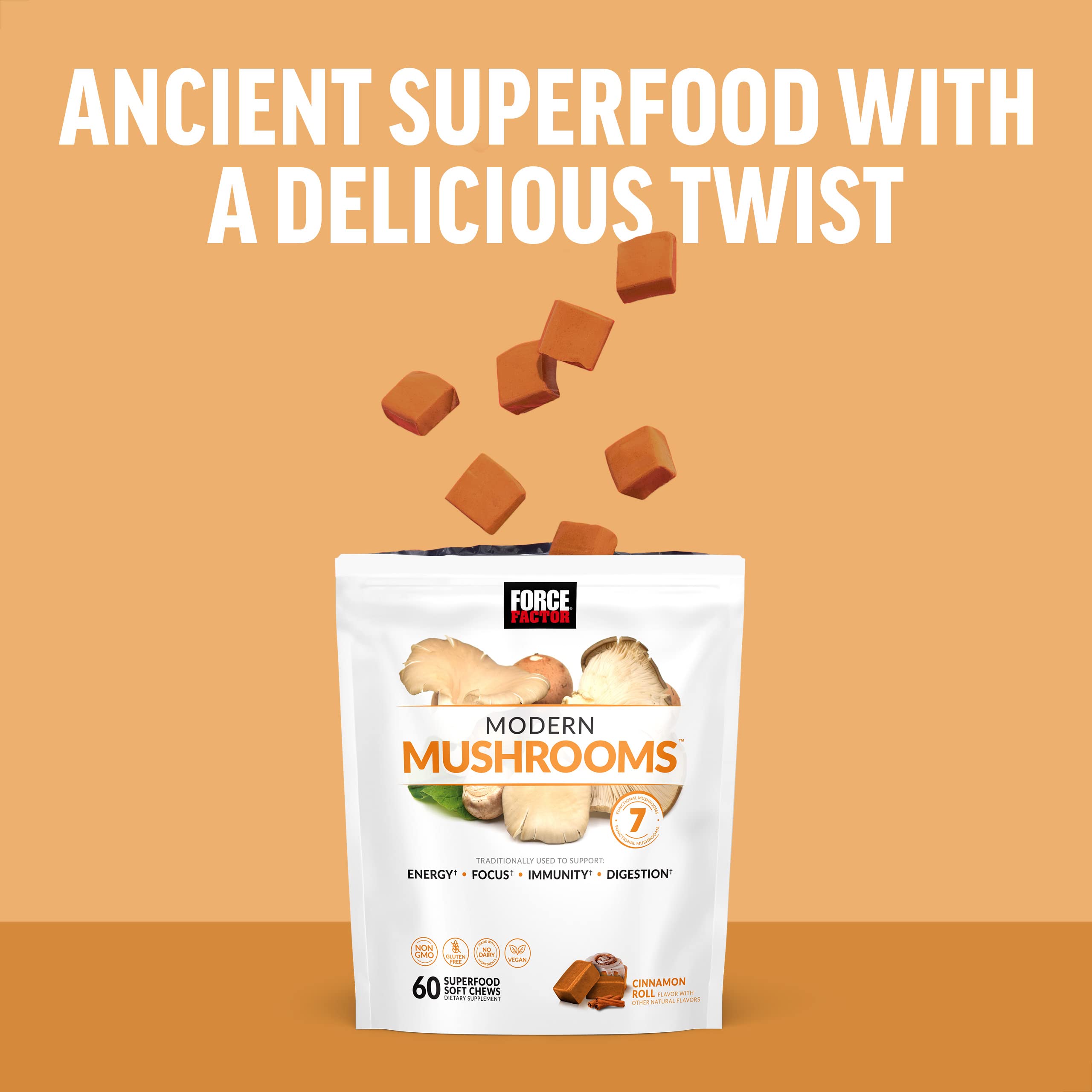 FORCE FACTOR Modern Mushrooms Soft Chews, Mushroom Supplement with Lions Mane Force Factor buy supplements canada