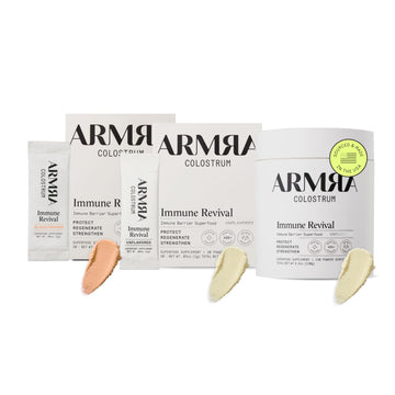 ARMRA Colostrum™ Premium Powder, Grass Fed, Gut Health Bloating Immunity Skin & Hair, Contains 400+ Bioactive Nutrients, Keto, Gluten & Fat Free (Blood Orange, Unflavored Bundle | 180 Servings) ARMRA buy supplements canada