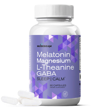 MuseBeam Magnesium Glycinate 275mg Melatonin 5mg L-Theanine 200mg GABA 100mg Capsules - Full Rest Nighttime Bedtime Support Supplement for Men Women - Vegan Sugar-Free Gluten-Free musebeam buy supplements canada
