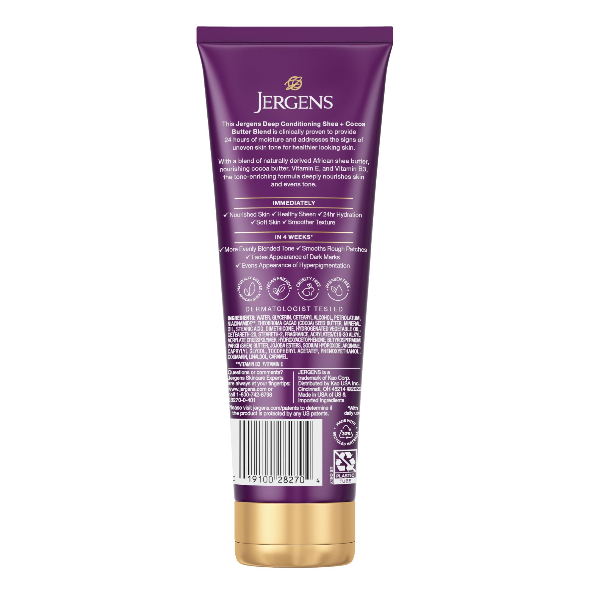 Jergens Shea and Cocoa Whipped Body Butter Lotion, Tone Enriching Hand And Body Lotion for Dry Skin, with Vitamins B3 & E, 8.5 Oz Jergens buy supplements canada
