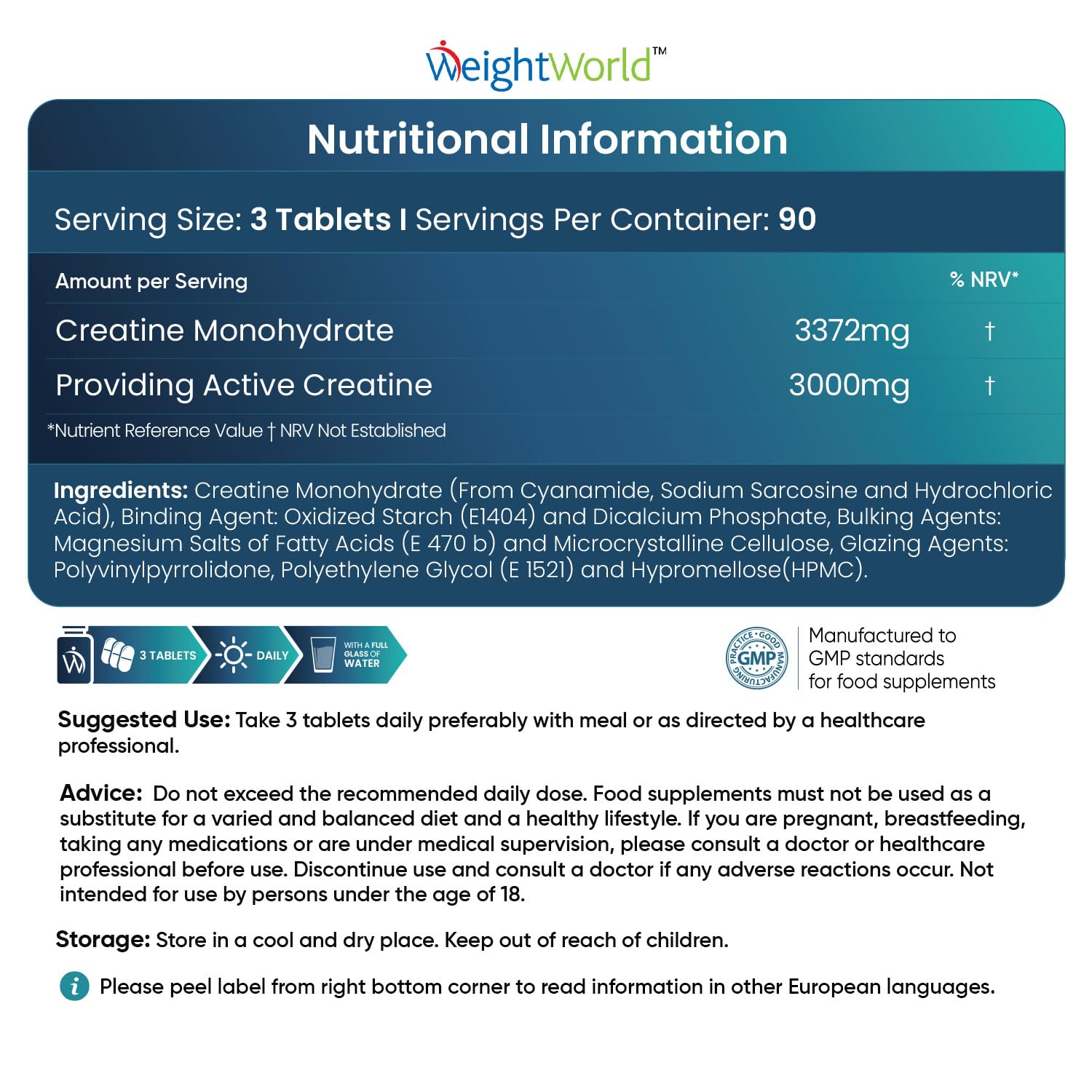 Creatine Monohydrate 3000mg - 270 Tablets - Gym Energy Supplement for Men & Women WeightWorld buy supplements canada