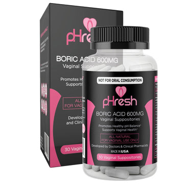 ACE NUTRITION pHresh Boric Acid Suppositories for Women, Suppositories for Odor Use, Natural Feminine Care Supports Vaginal Health & Promotes Healthy pH Balance - Made in USA ACE NUTRITION buy supplements canada
