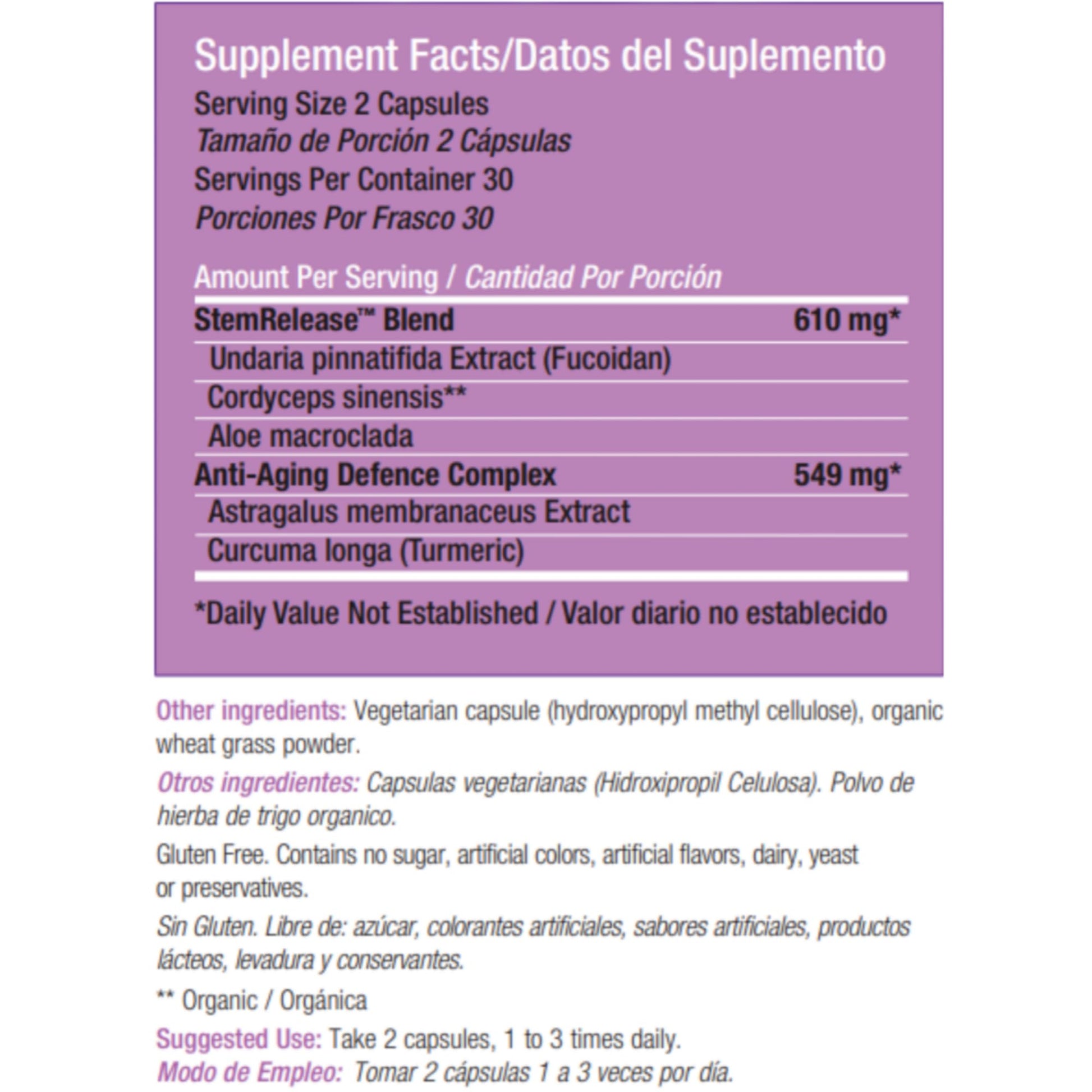 Stemtech Stemrelease3™ Cutting-Edge Stem Cell Nutrition for Natural Renewal and Youthful Vitality, Exclusive Blend for Enhanced Telomere Health 60 Capsules (3 Pack) StemTech buy supplements canada