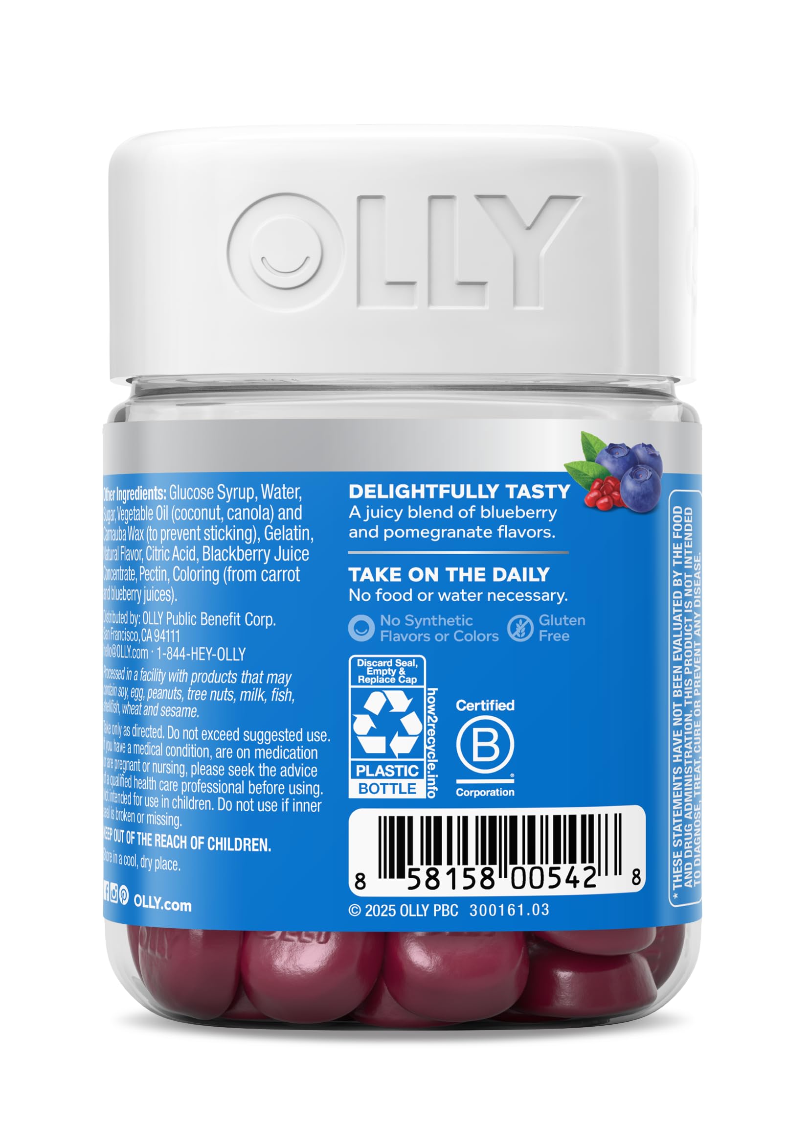 OLLY Glowing Skin Gummy, Hydrated & Youthful Skin,* Hyaluronic Acid, Collagen Peptides, Sea Buckthorn, Plump Berry Flavor OLLY buy supplements canada