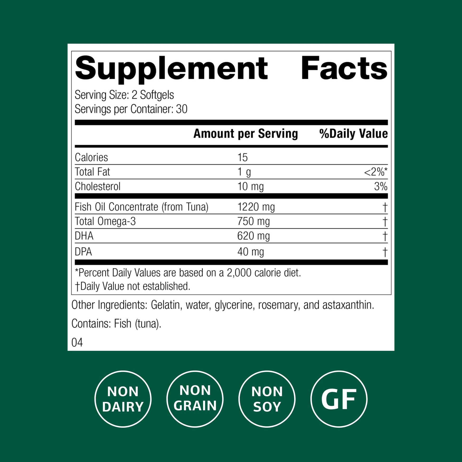 Standard Process Olprima DHA - Omega-3 Supplement for Heart & Brain Health - Gluten-Free, Non-Dairy & Non-Soy - 60 Softgels (30 Servings) Standard Process Inc. buy supplements canada