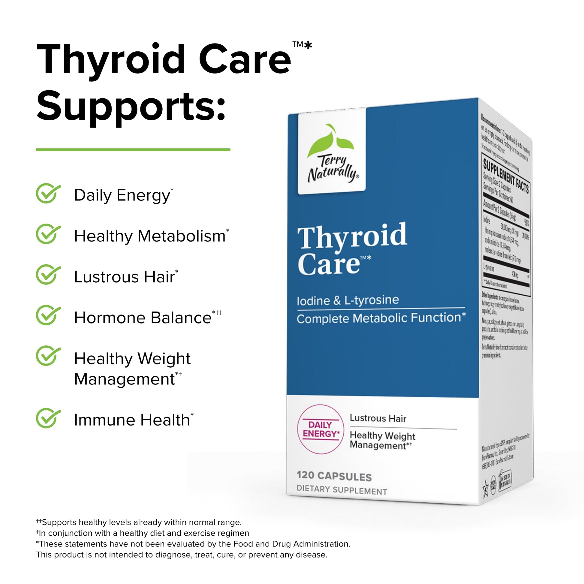 Terry Naturally Thyroid Care - 120 Capsules - Complete Metabolic Function - with Iodine Terry Naturally buy supplements canada