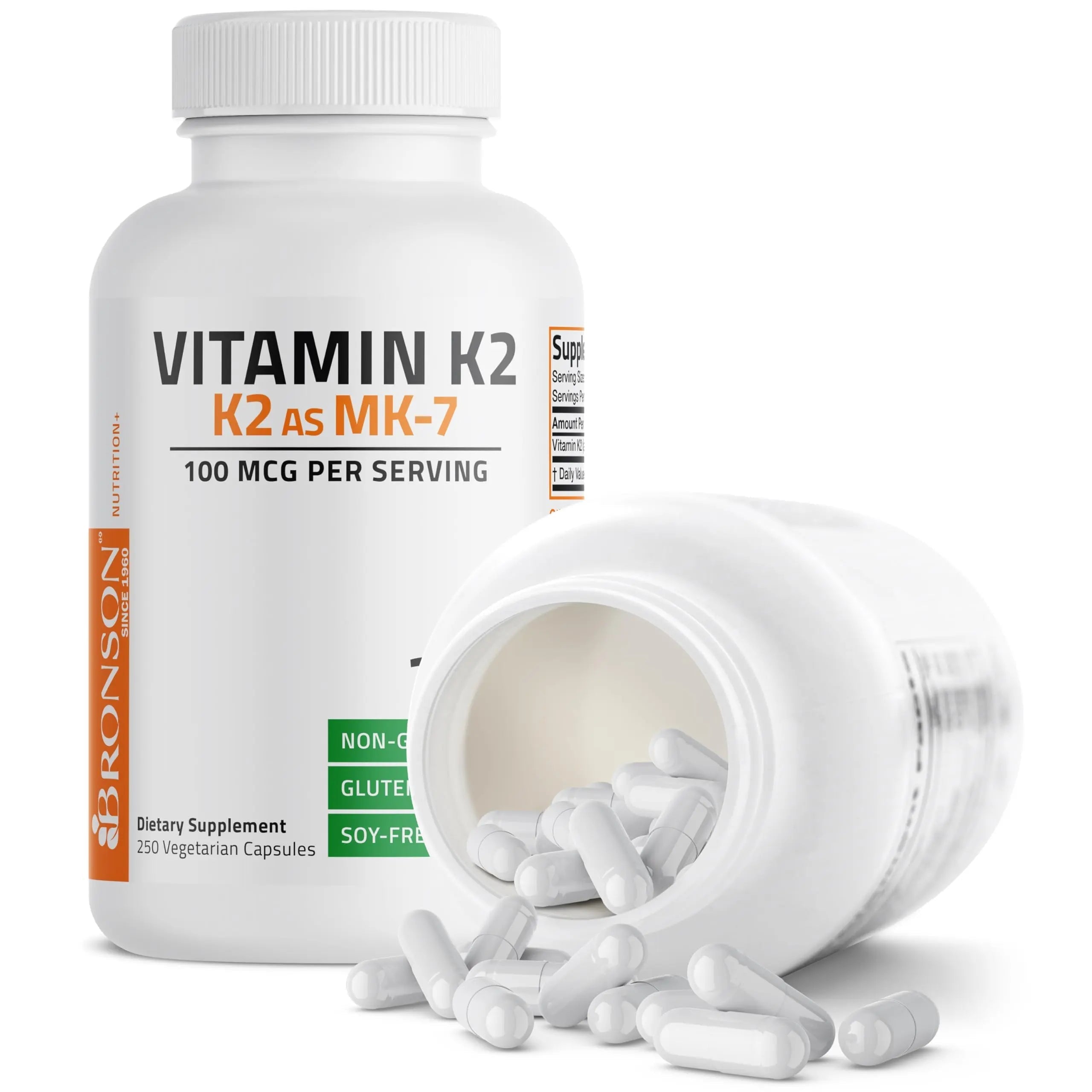Bronson Vitamin K2 as MK-7 Menaquinone 100 mcg Non-GMO, 250 Capsules Bronson buy supplements canada