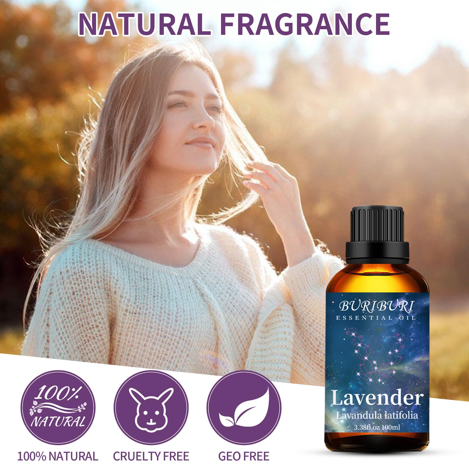 BURIBURI Lavender Essential Oil 100ML, 100% Pure Undiluted, Natural, Organic Aromatherapy Oil Lavender Oils BURIBURI buy supplements canada
