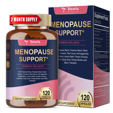 40-in-1 Menopause Supplements for Women, Multibenefit & Complete Black Cohosh for Hot Flashes, Night Sweats & Hormone Balance, w/ Probiotics, DIM, Vitex, Dong Quai, Red Clover and More, 120 Vegan Caps Totaria buy supplements canada