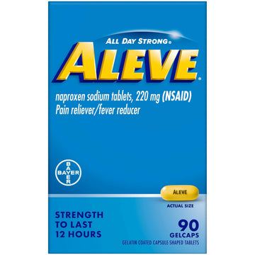 Aleve Pain Reliever & Fever Reducer Gelcaps, Naproxen Sodium, Headache and Back and Body Pain Relief Medicine, for Adults and Children Ages 12 and Up, 90 Count Aleve buy supplements canada